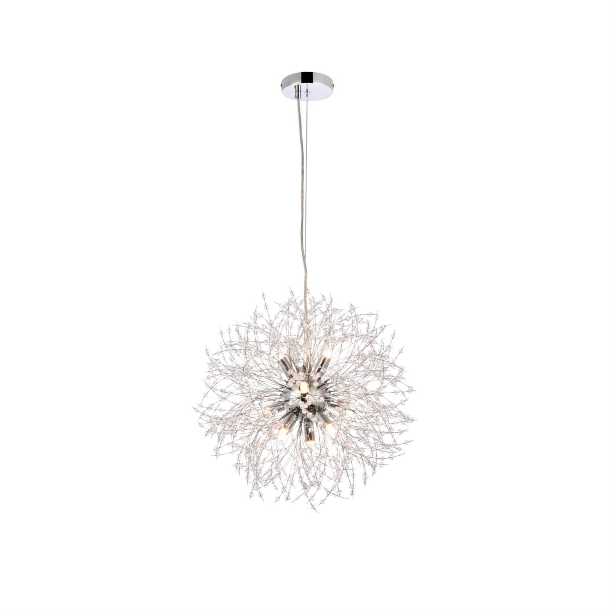 Elegant Lighting Luxurious Solace 9 Lights Pendant For Living Room, Bedroom & Hallway, Chrome
