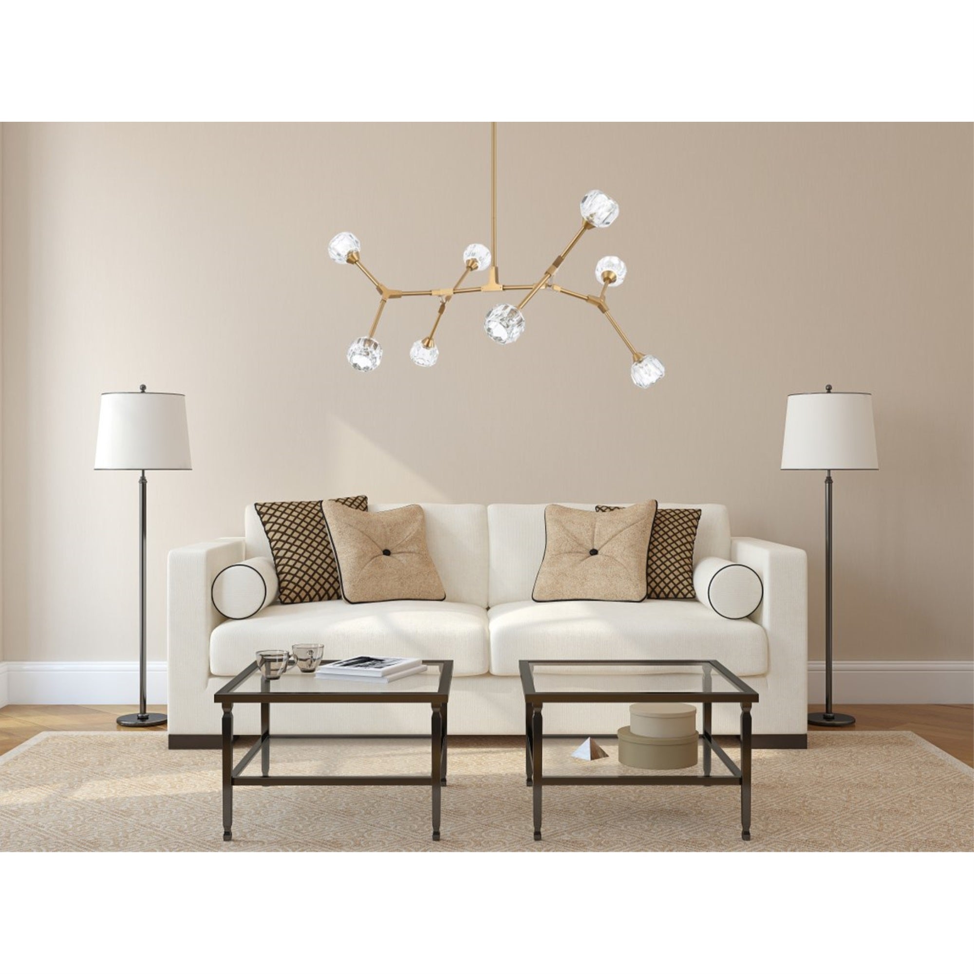 Elegant Lighting Zayne 8 Light Pendant, Gold, Crystal, 4x45x33, Model 3508D45G