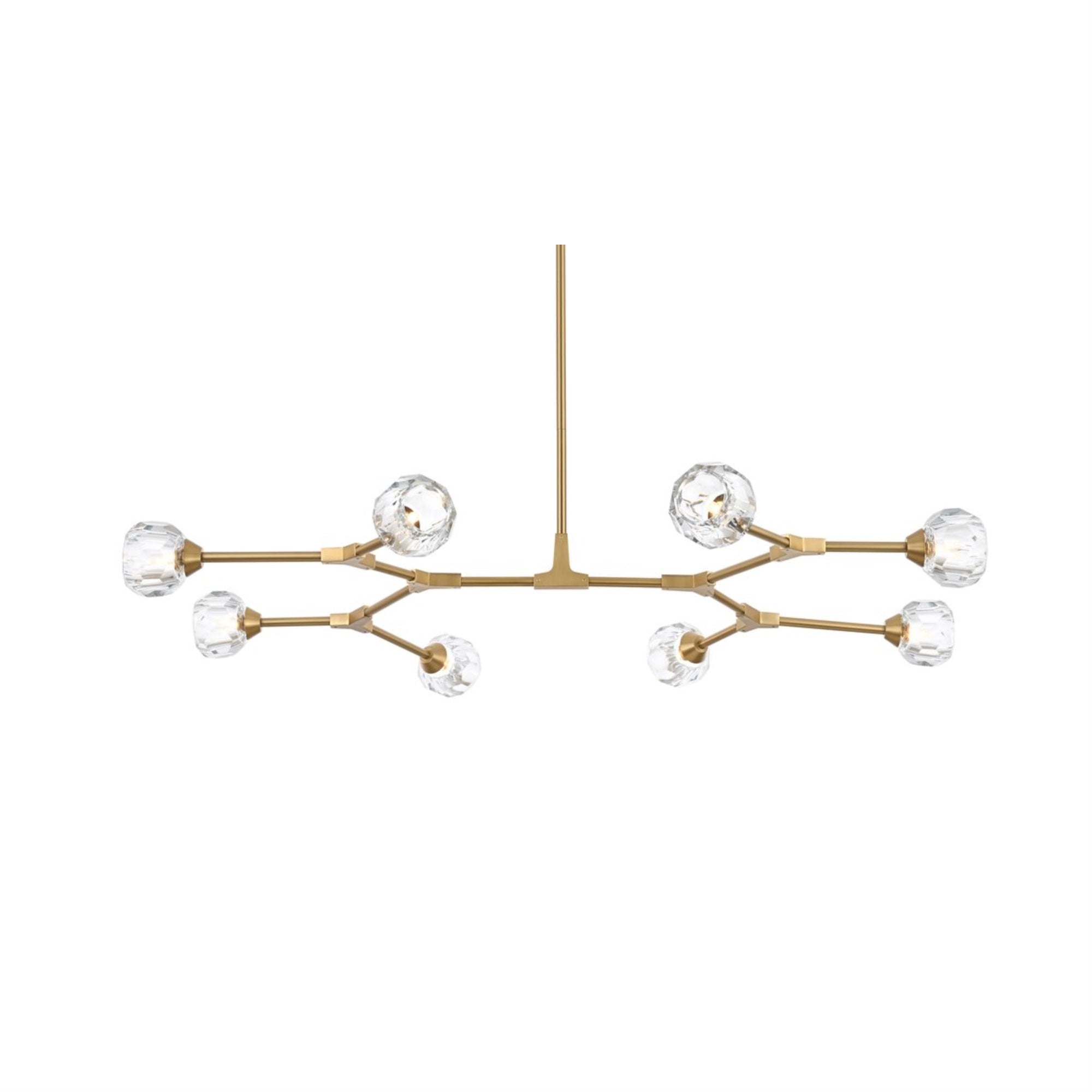 Elegant Lighting Zayne 8 Light Pendant, Gold, Crystal, 4x45x33, Model 3508D45G