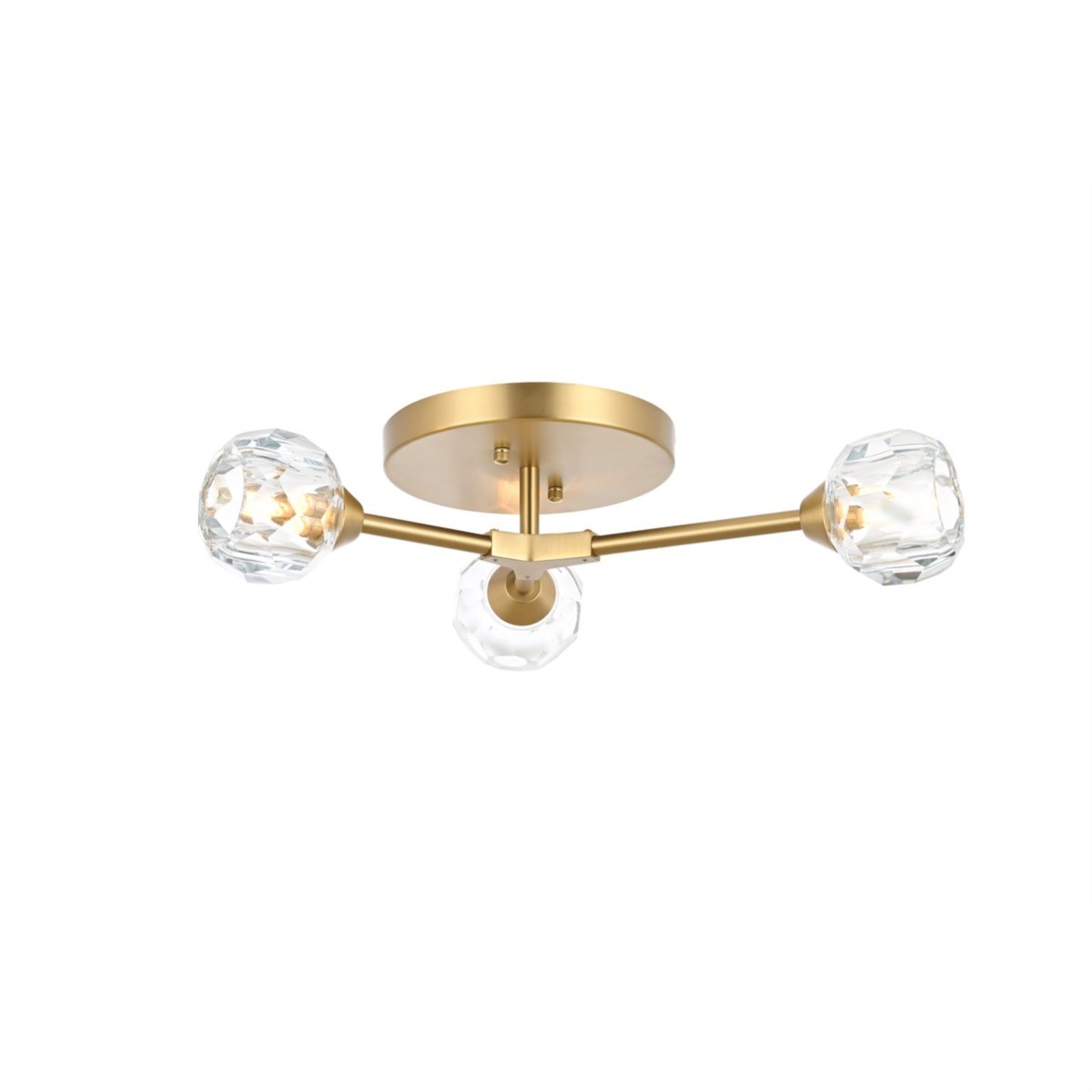 Zayne 3 Light Flush Mount In Gold