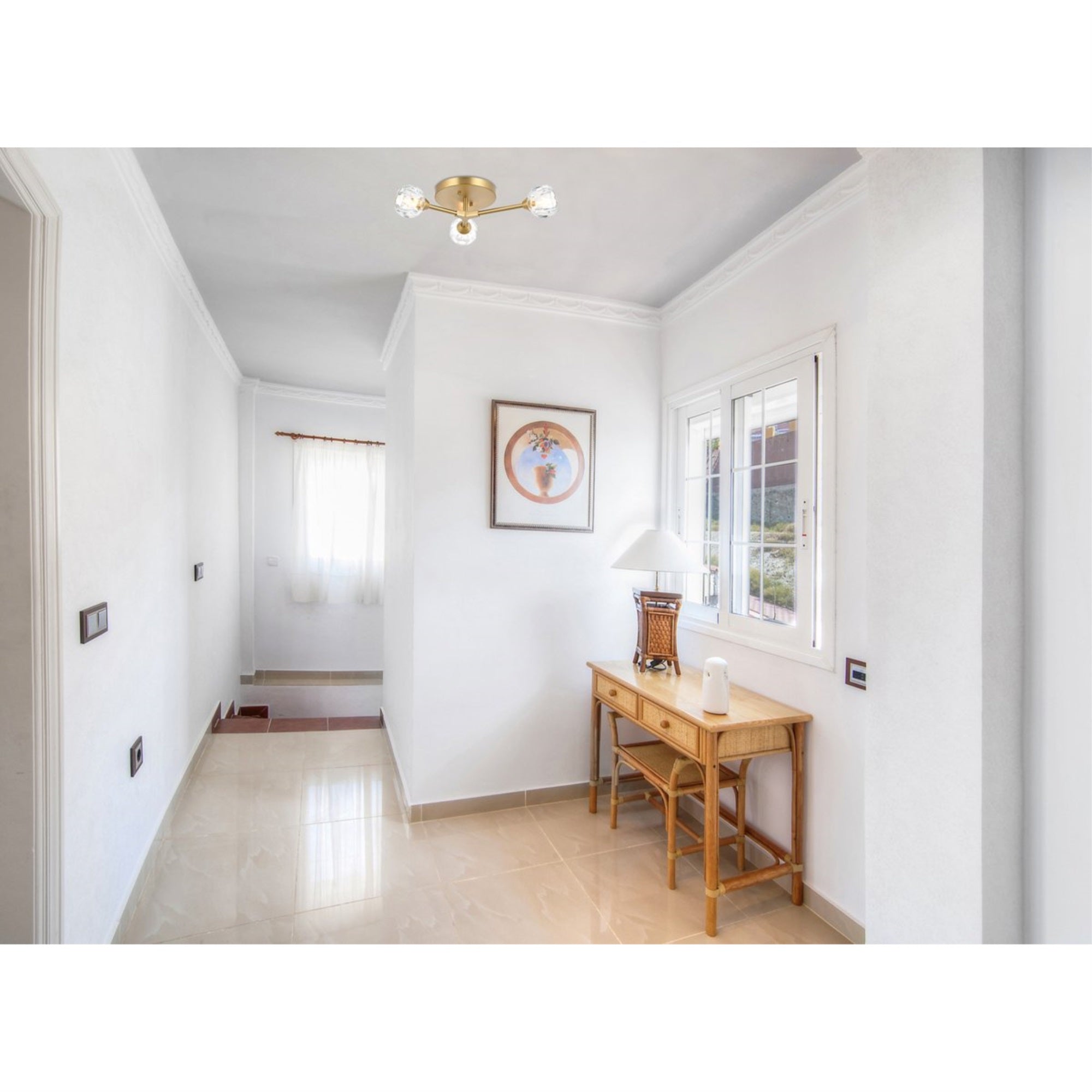 Zayne 3 Light Flush Mount In Gold