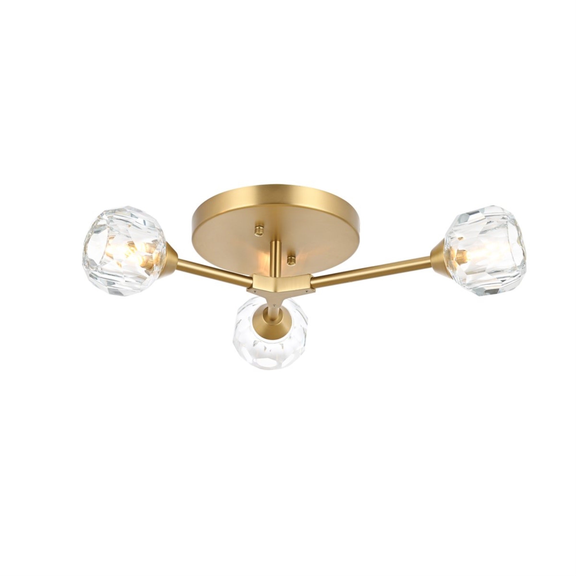 Zayne 3 Light Flush Mount In Gold