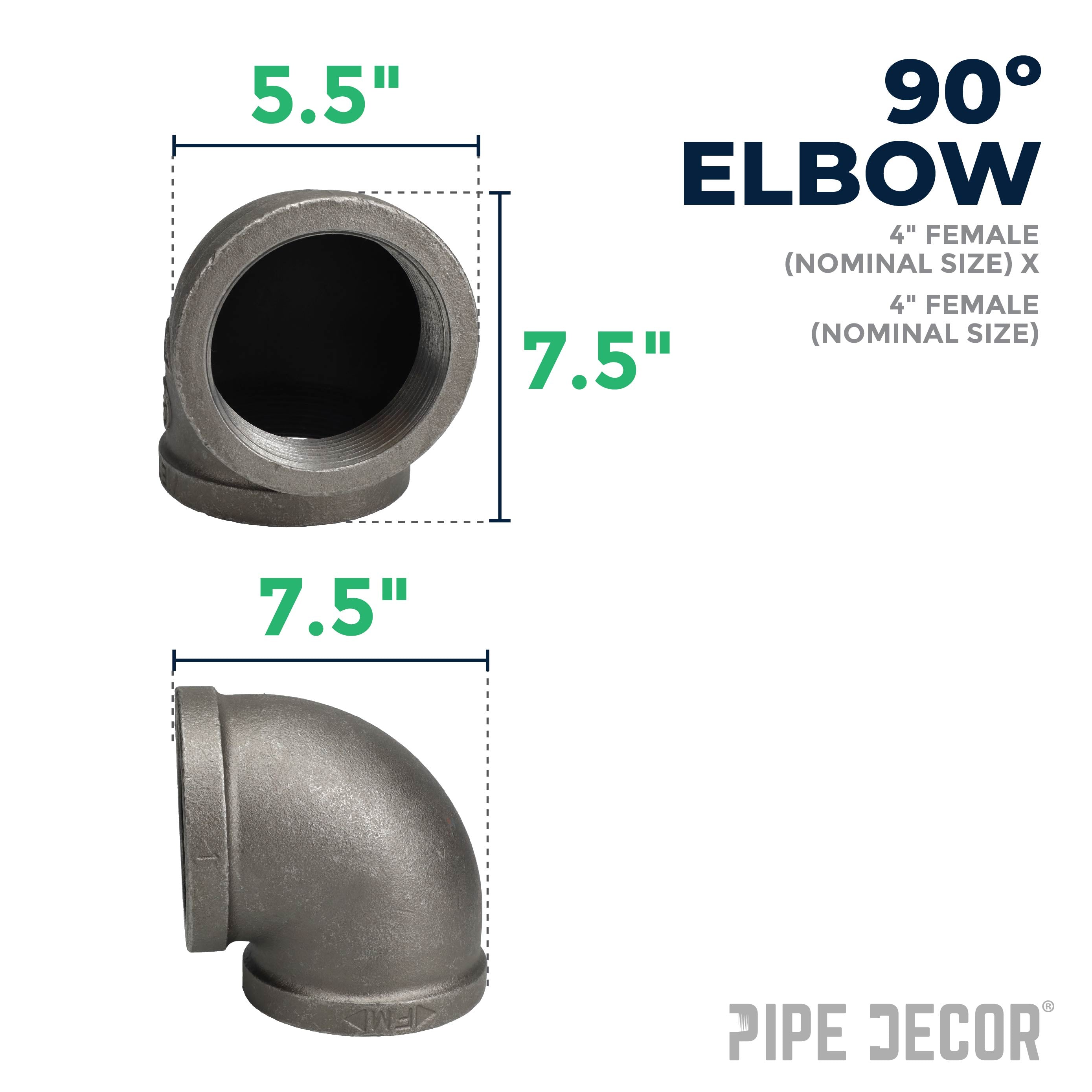 4 in. Black 90 Degree Elbow