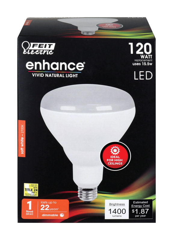Feit Electric LED BR40 Bulb, 120W Equivalent, Dimmable, 1400 Lumens, 2700k Soft White, E26 Base, 1 Pack, Model BR
