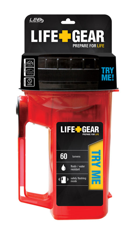 Life Gear Lg114 Led Glow Spotlight With Storage Compartment - Red, Durable Plastic Design