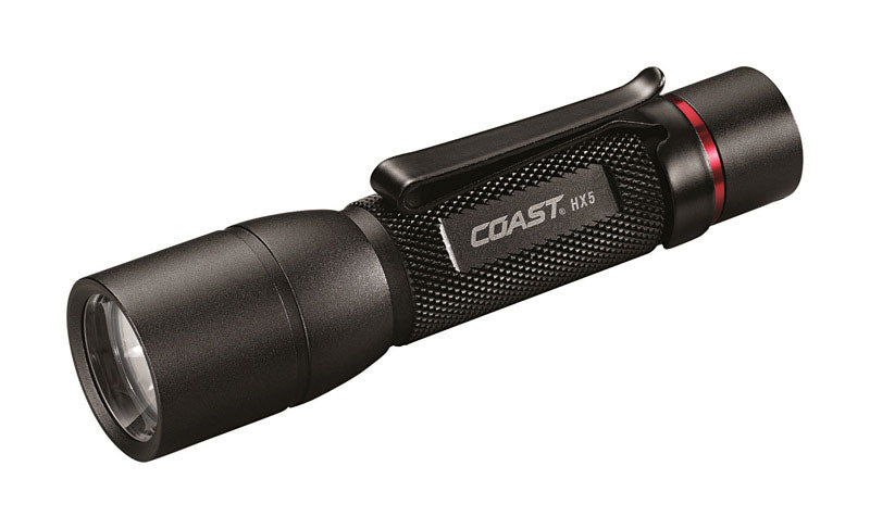 Coast HX5 LED Flashlight, 360 Lumens, Pure Beam Focusing, Weatherproof, Pocket Sized, Black, Model GIDDS2-2496544