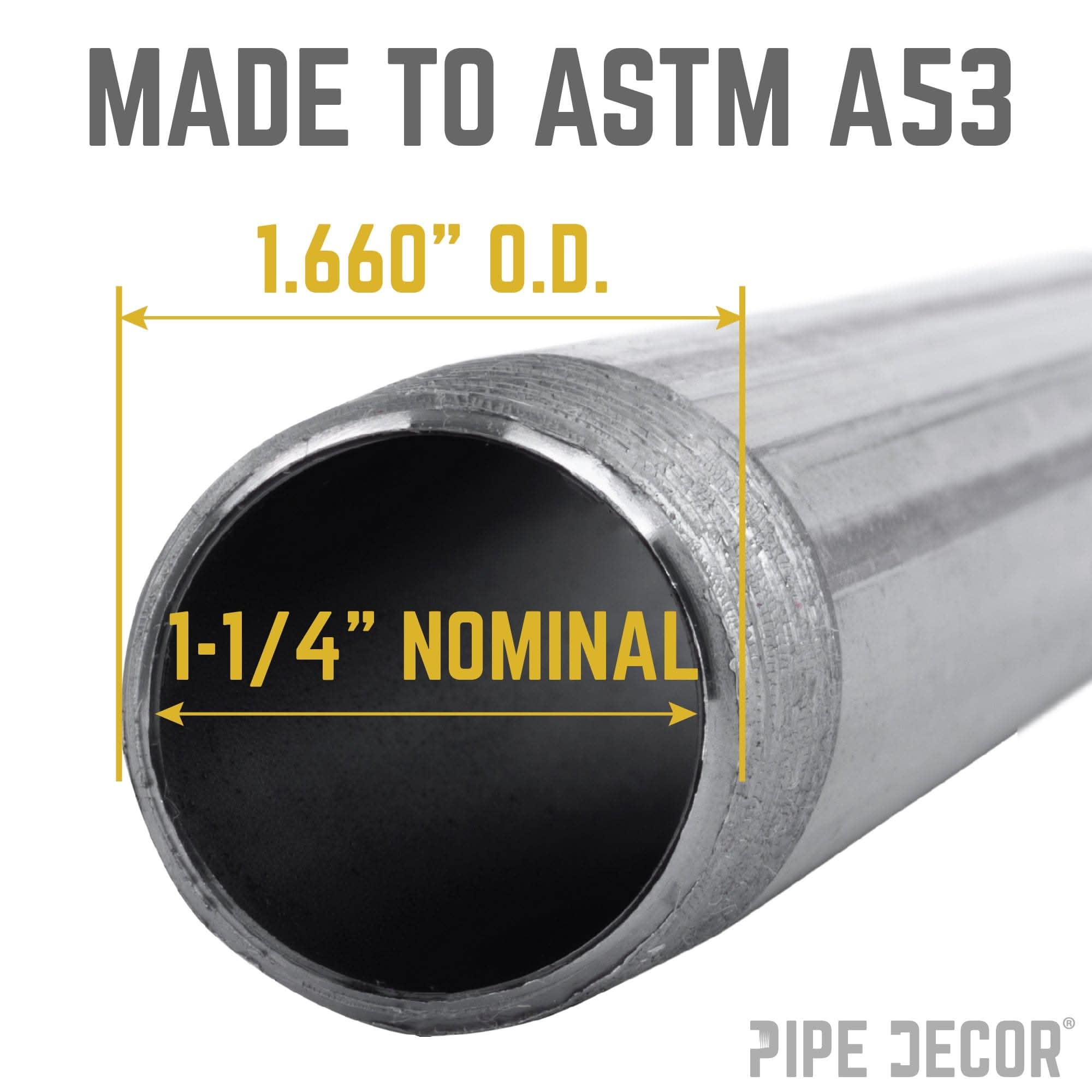 1 1/4 in. x 24 in. Black Pipe