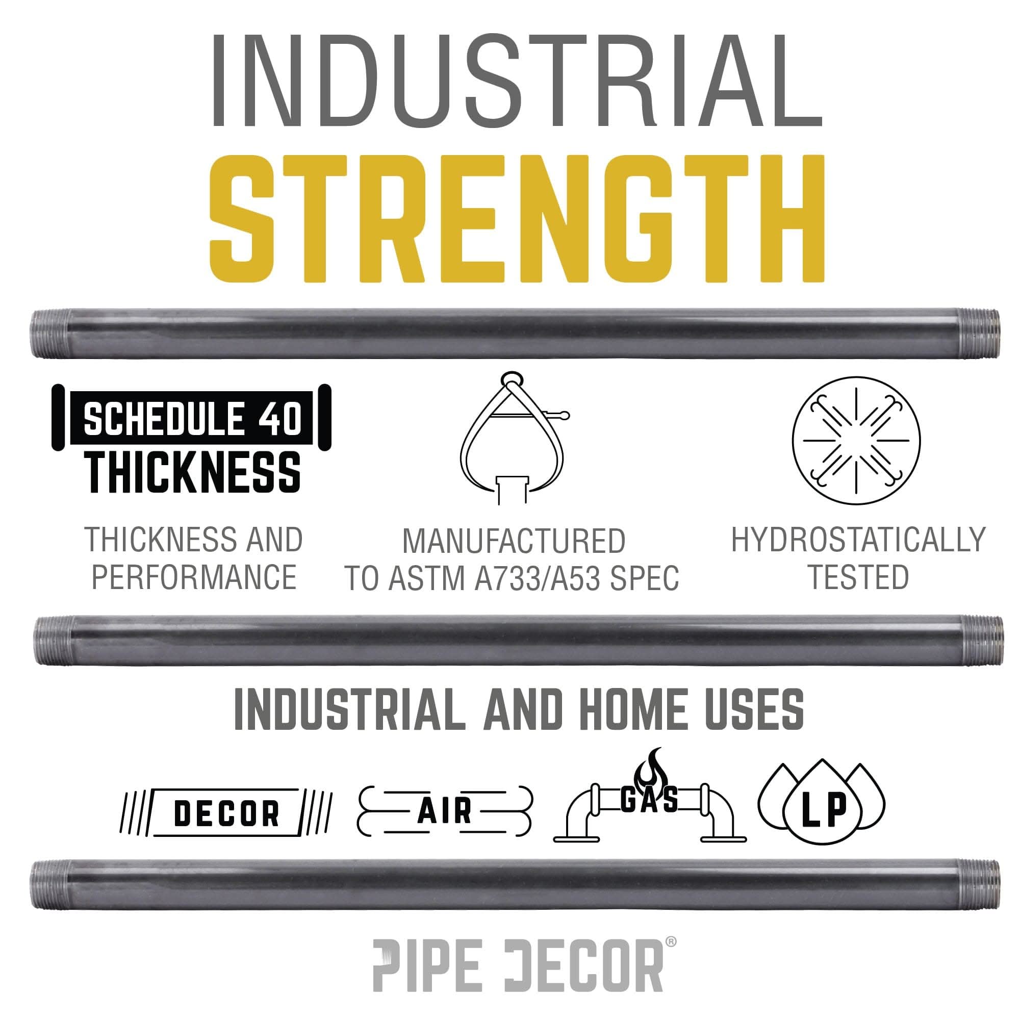 1 1/4 in. x 4 in. Black Pipe