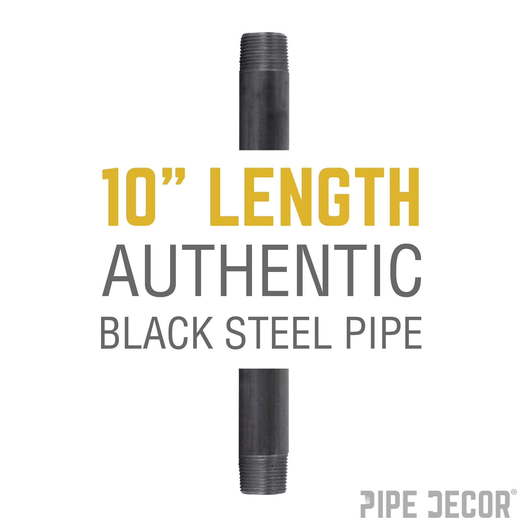 2 in. x 10 in. Black Pipe