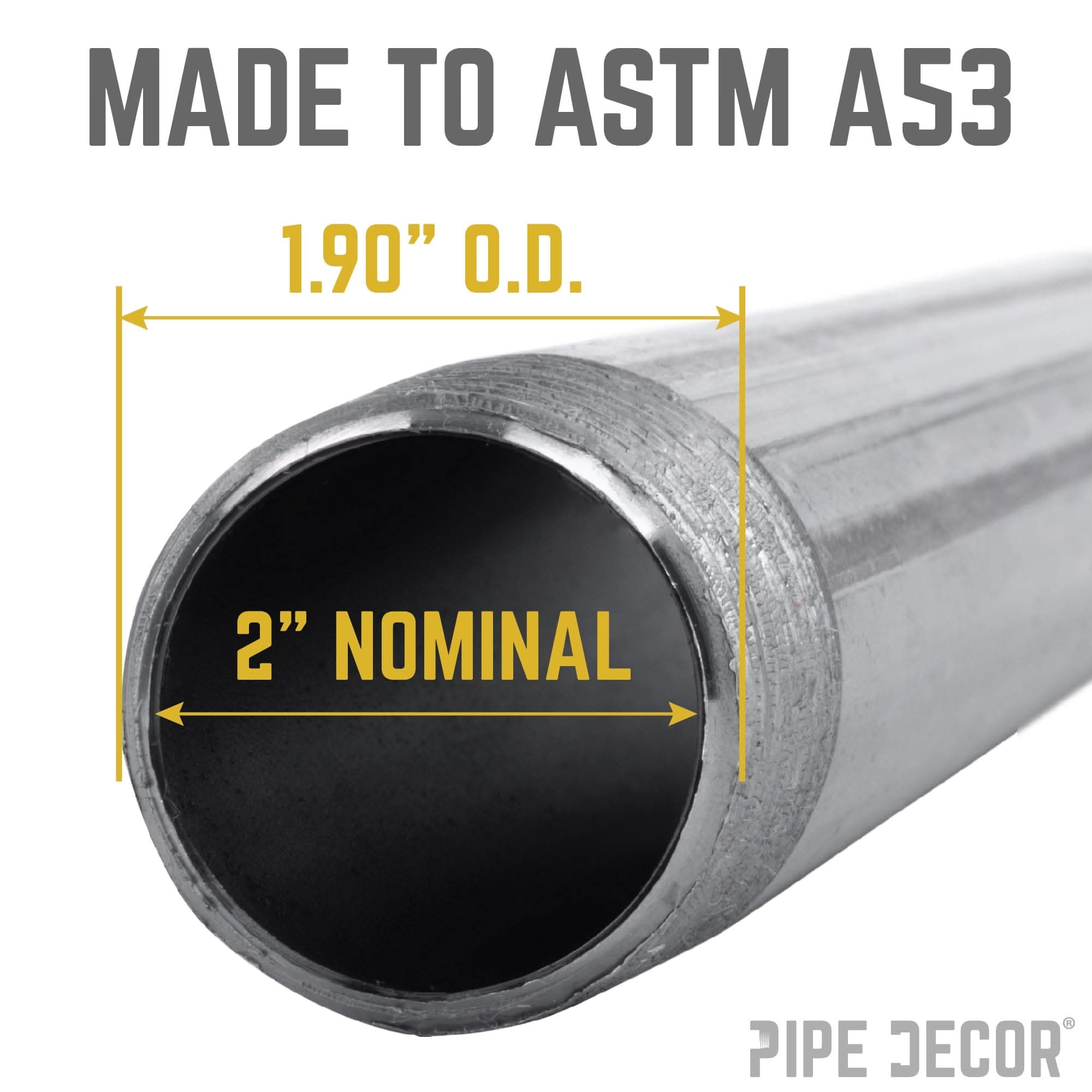 2 in. x 18 in. Black Pipe