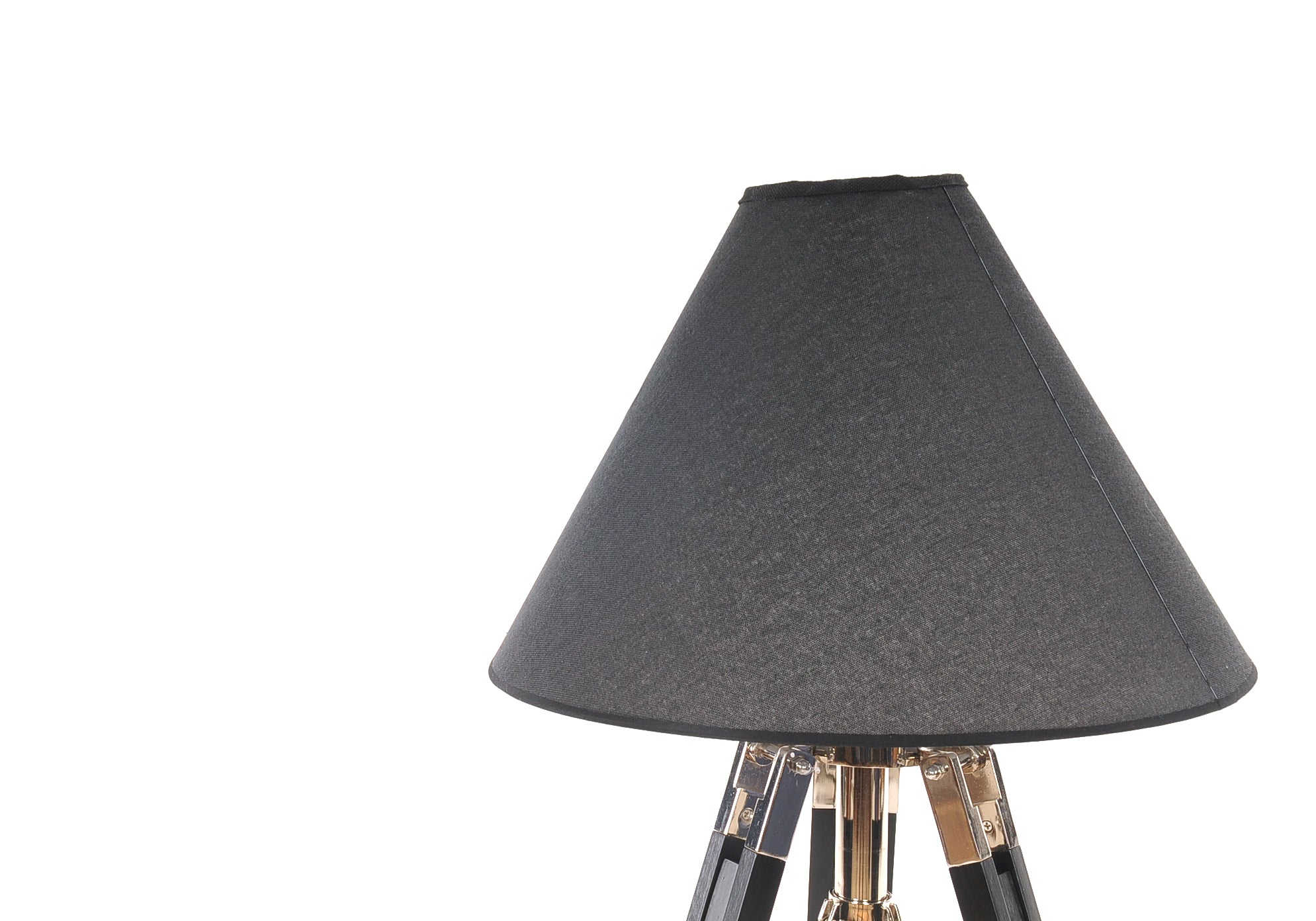 26'' Black Metal Tripod Table Lamp With Black Shade