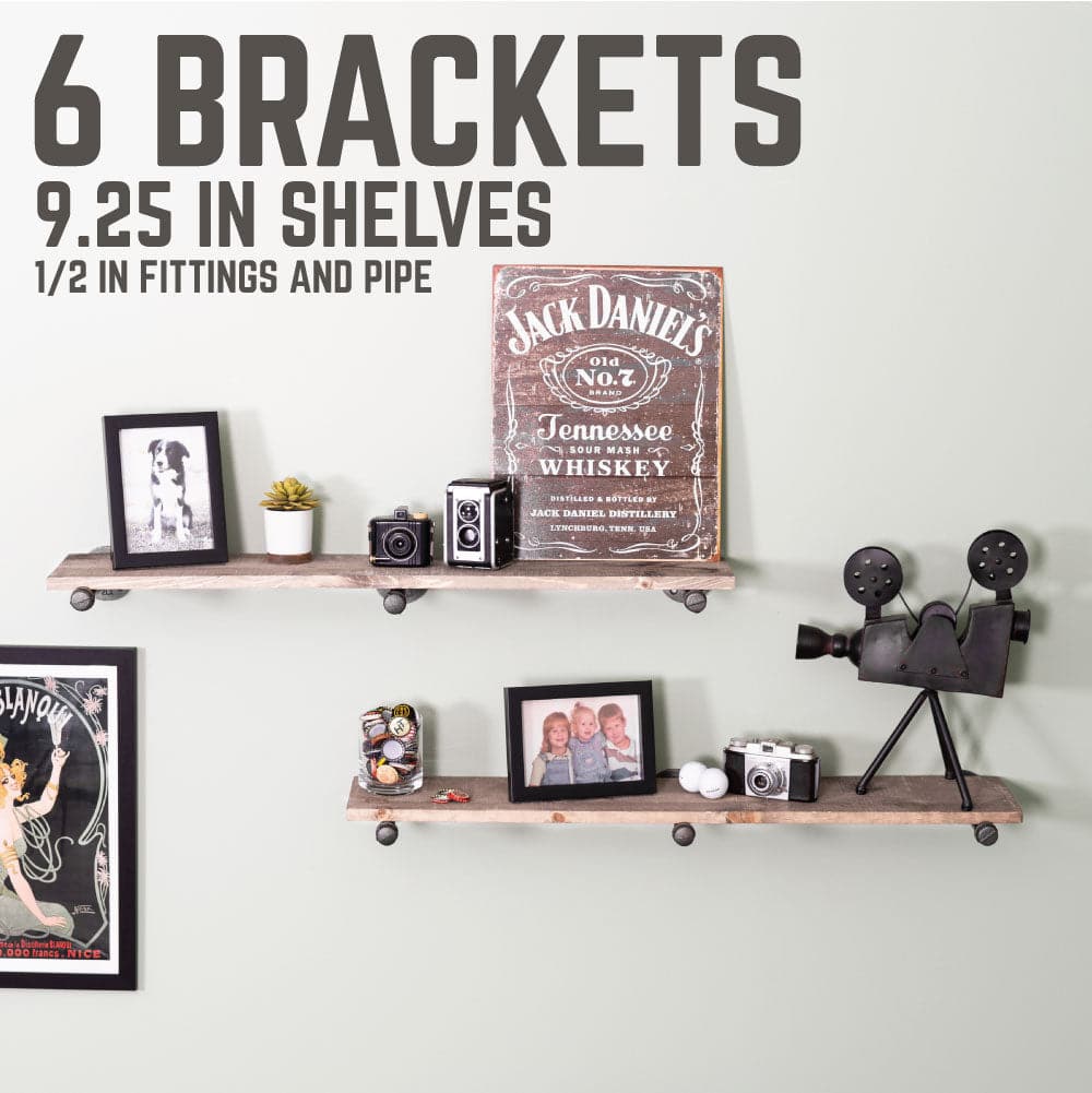 1/2 in. x 10 in. Shelf Bracket Kit, 6 Pack