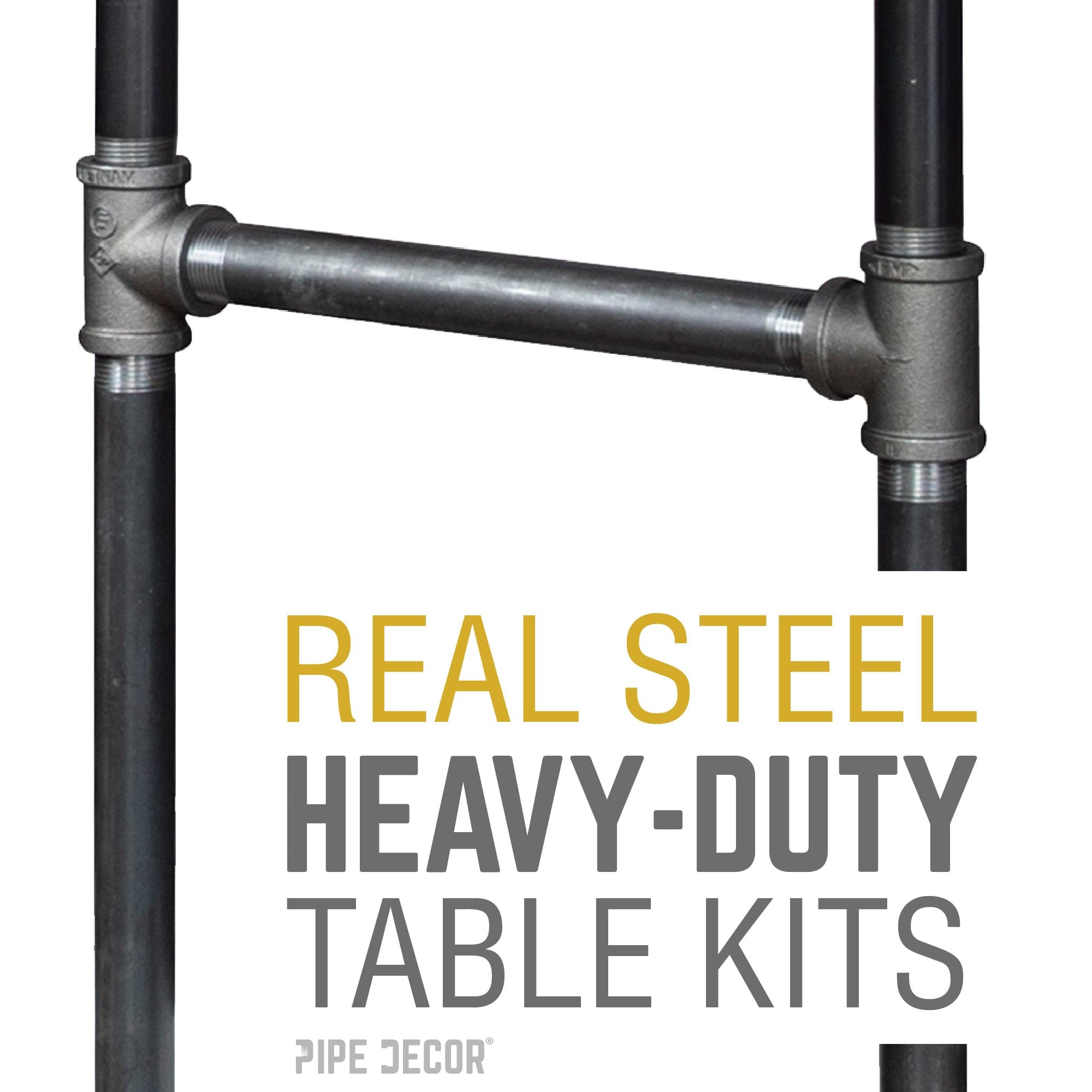 H-Leg Bar Height Pipe Table Legs (Set of 2)