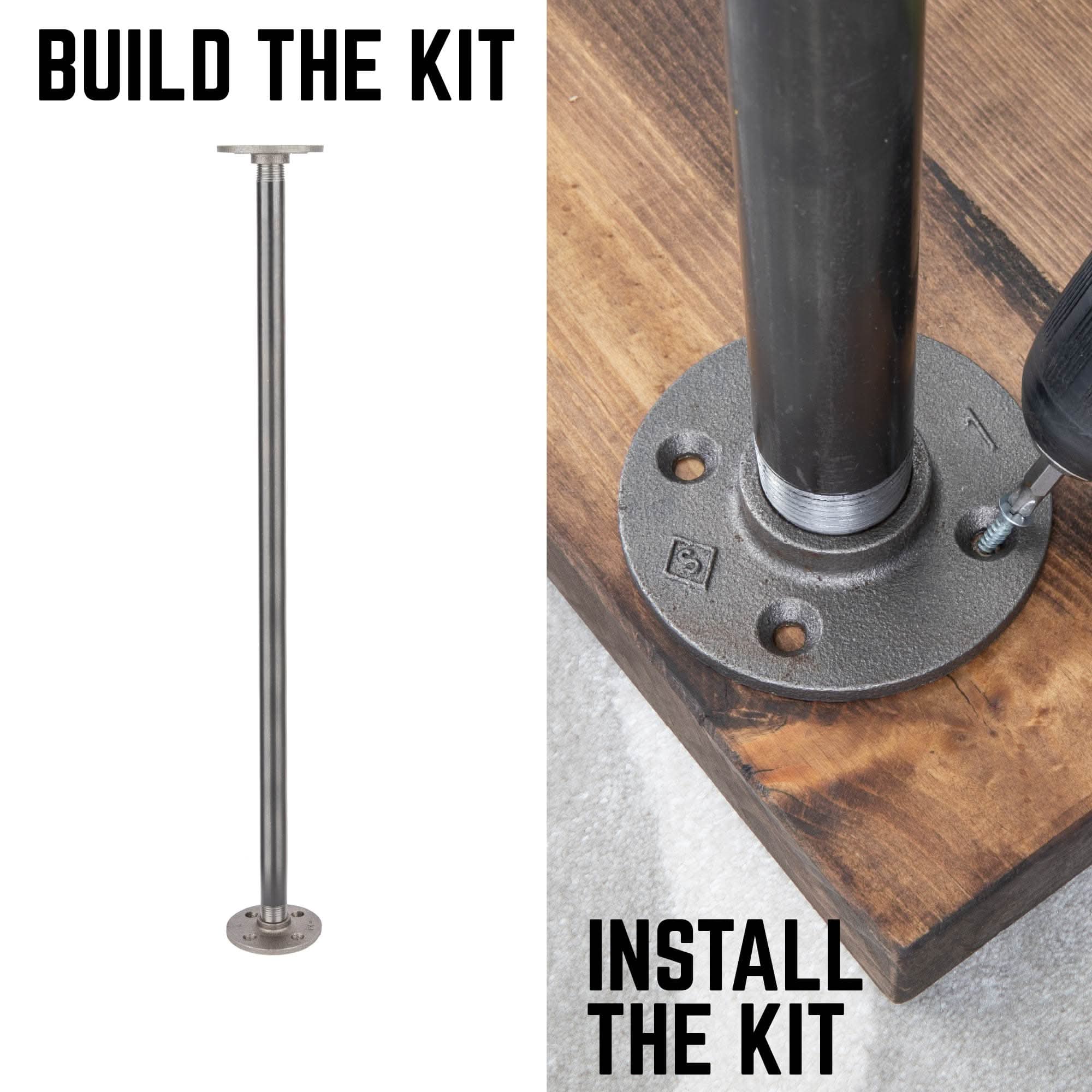 1/2 in. x 24 in. Round Flange Pipe Table Legs - 4 Pack