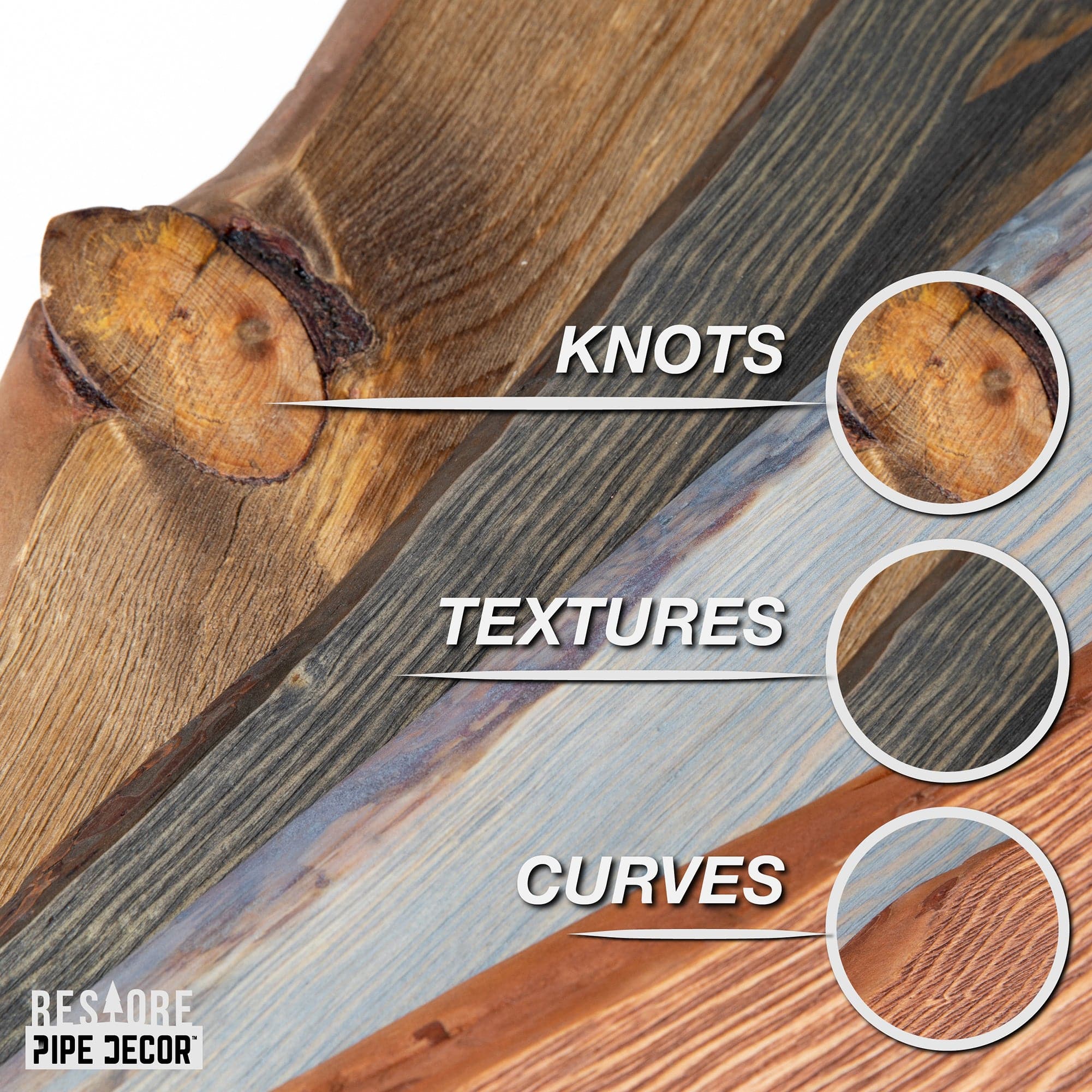 RESTORE Sunset Cedar 36 in. Live Edge Wood Shelf (Wood Only)