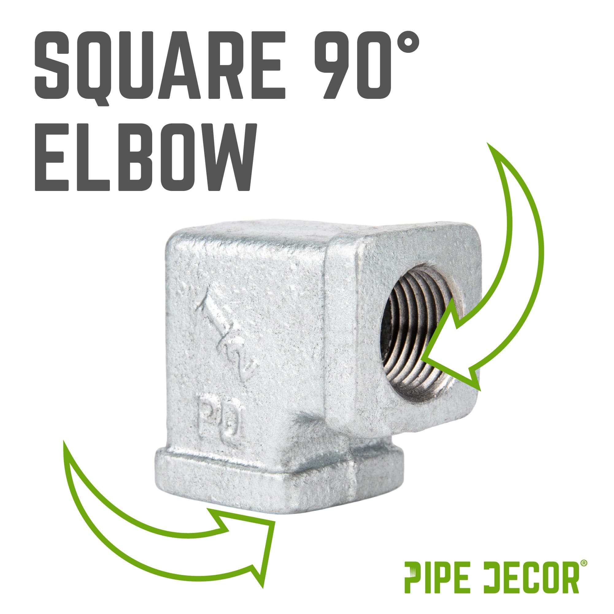 1/2 in. Galvanized Square 90 Degree Elbow