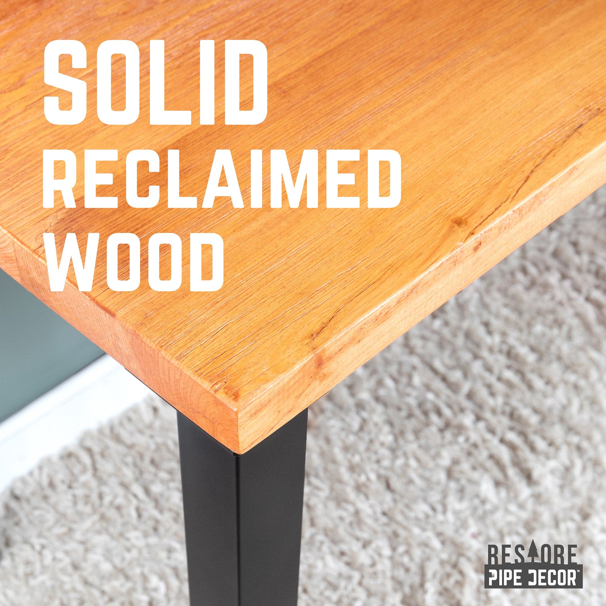 Skyline Sunset Cedar Solid Wood Desk with 28 in. High-Rise Legs