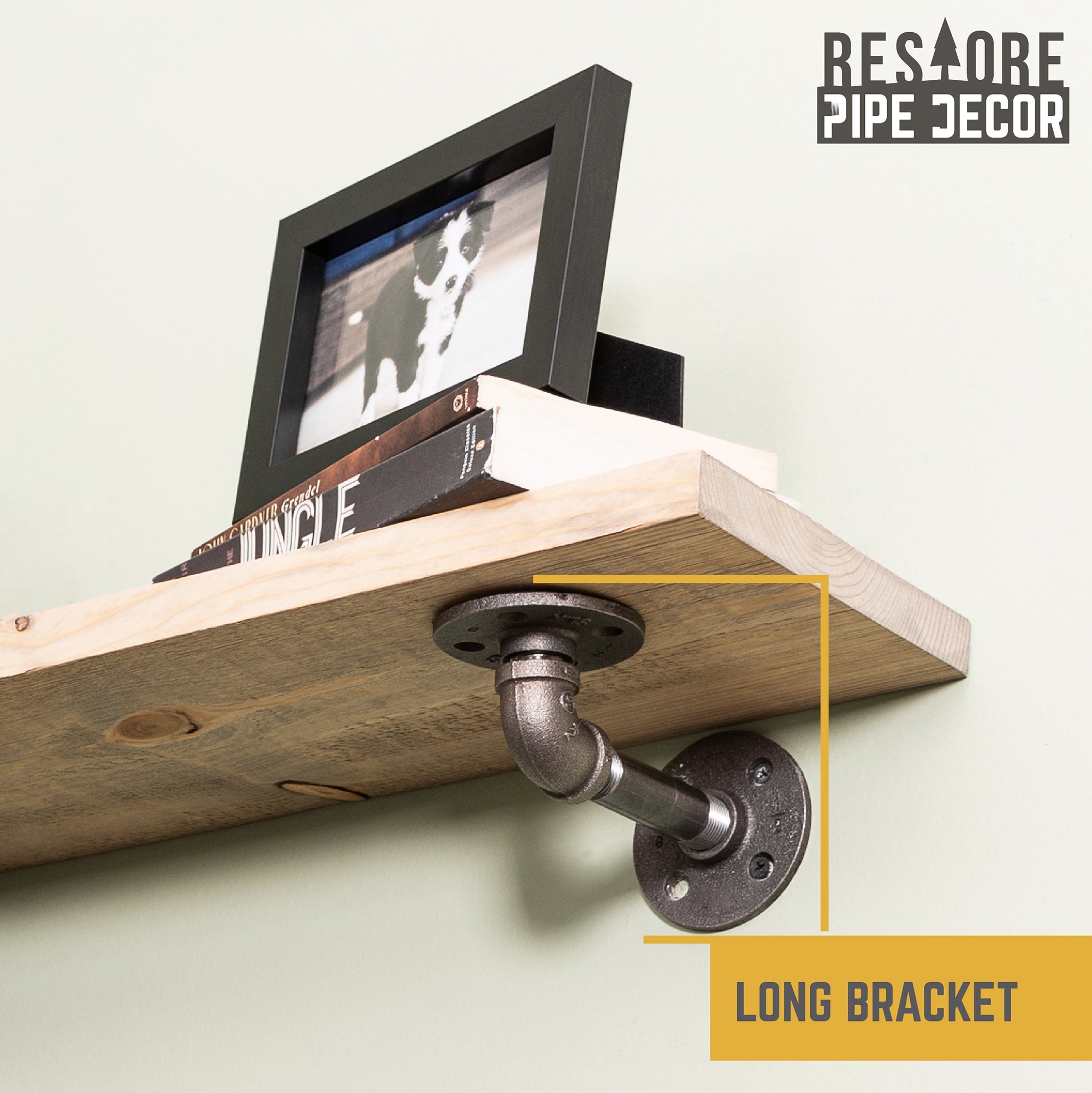 RESTORE Driftwood Tan 36 in. Shelves with L-Shaped Brackets