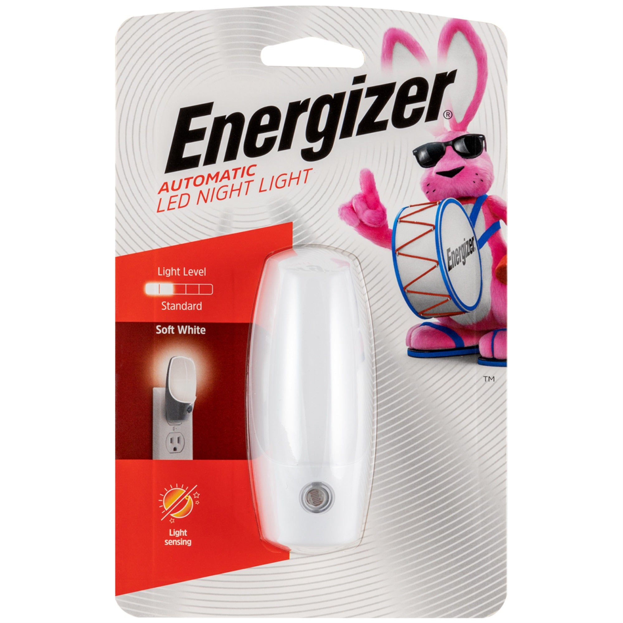 Energizer Led Automatic Night Light, Plug-In, Soft White, Light Sensing, On At Dusk, Off At Dawn, Energy Efficient, Ideal For Bedroom, Bathroom, Kitchen, Hallway, Staircase, 37100, 1 Pack