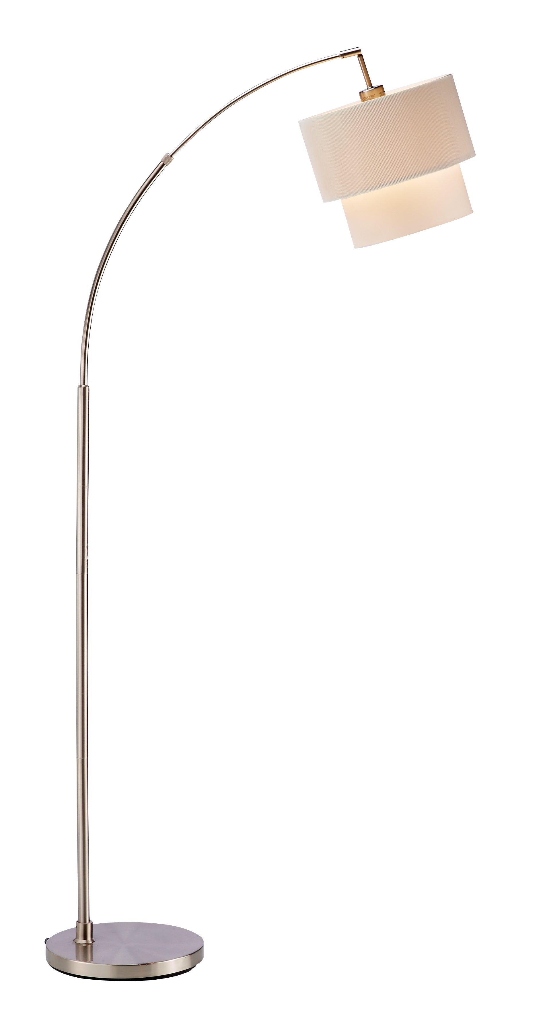 71'' Arched Floor Lamp With White Drum Shade