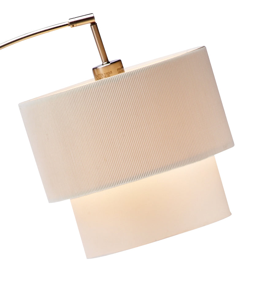 71'' Arched Floor Lamp With White Drum Shade