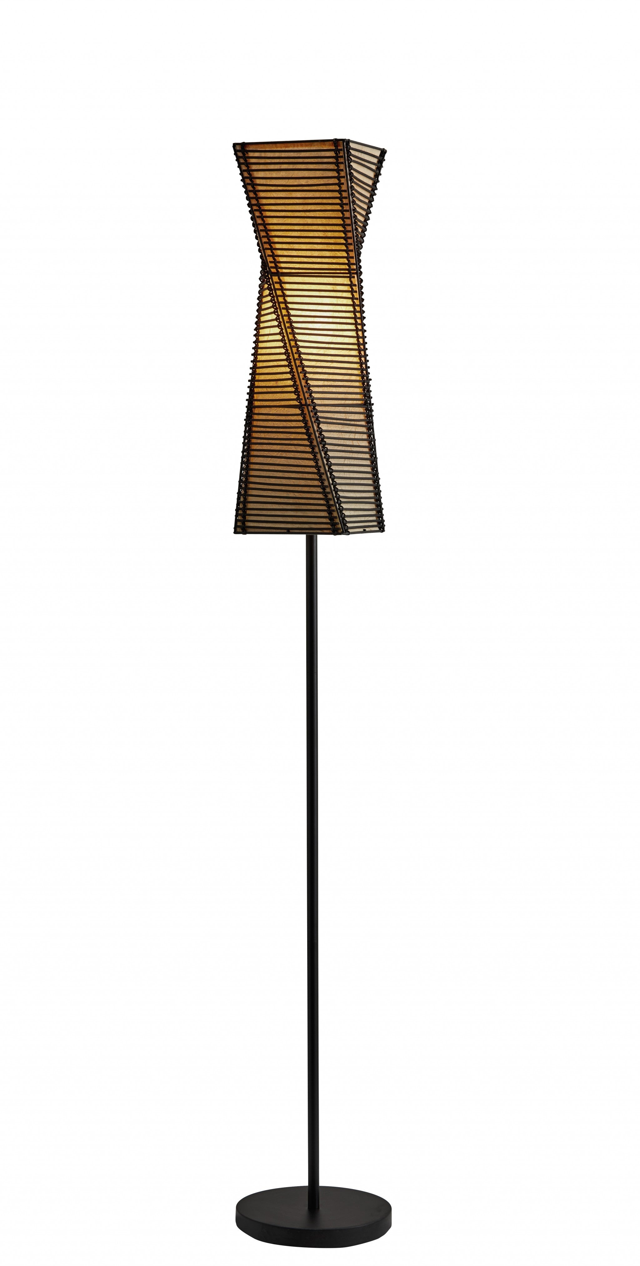 68'' Black Novelty Floor Lamp With White Novelty Shade