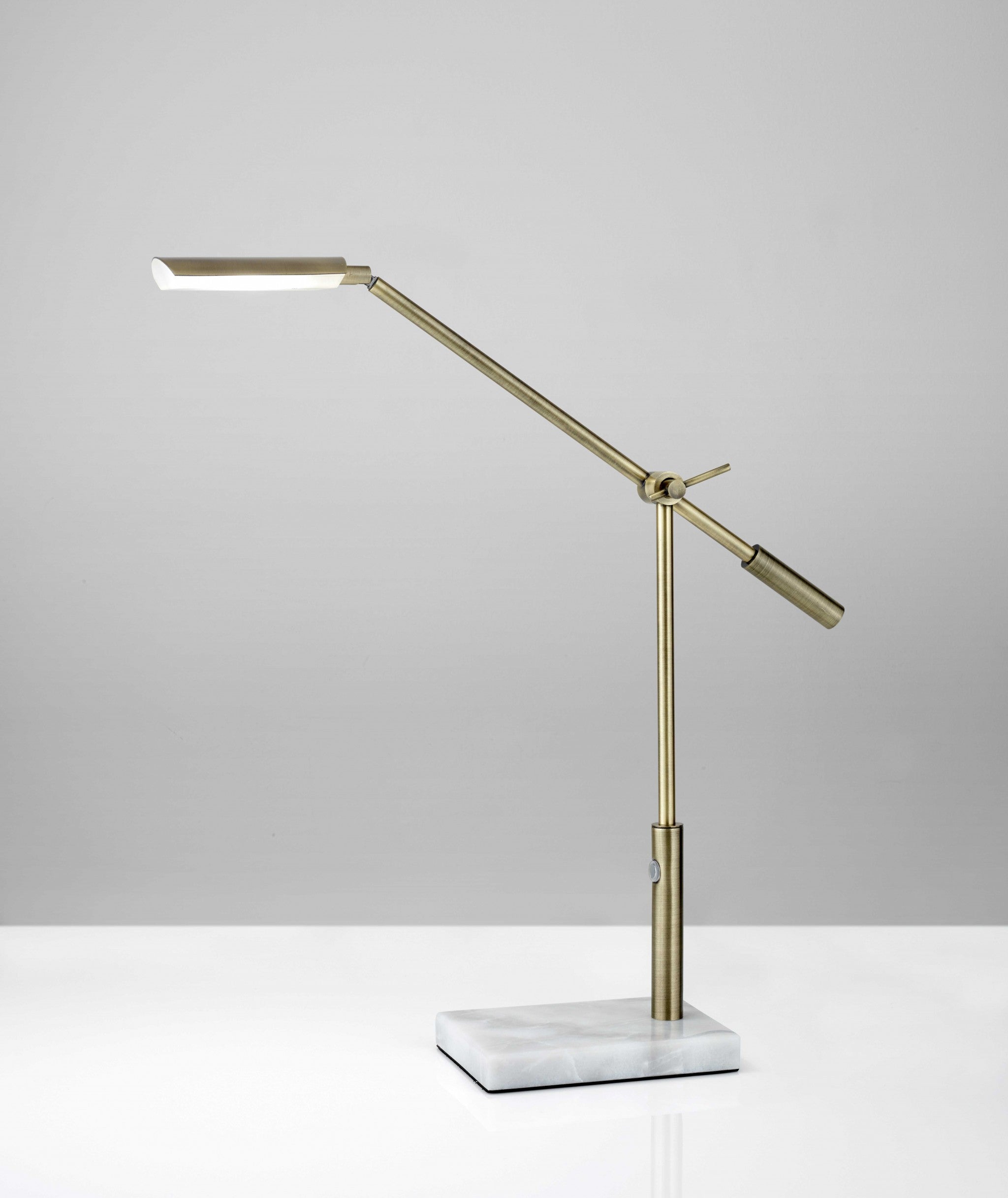 Homeroots Sleek Brass Metal Adjustable And Dimmable Led Desk Lamp