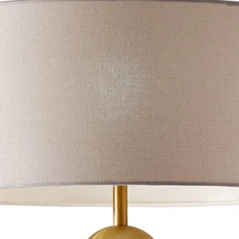 Homeroots 69&quot; Brass Traditional Shaped Floor Lamp With White Drum Shade