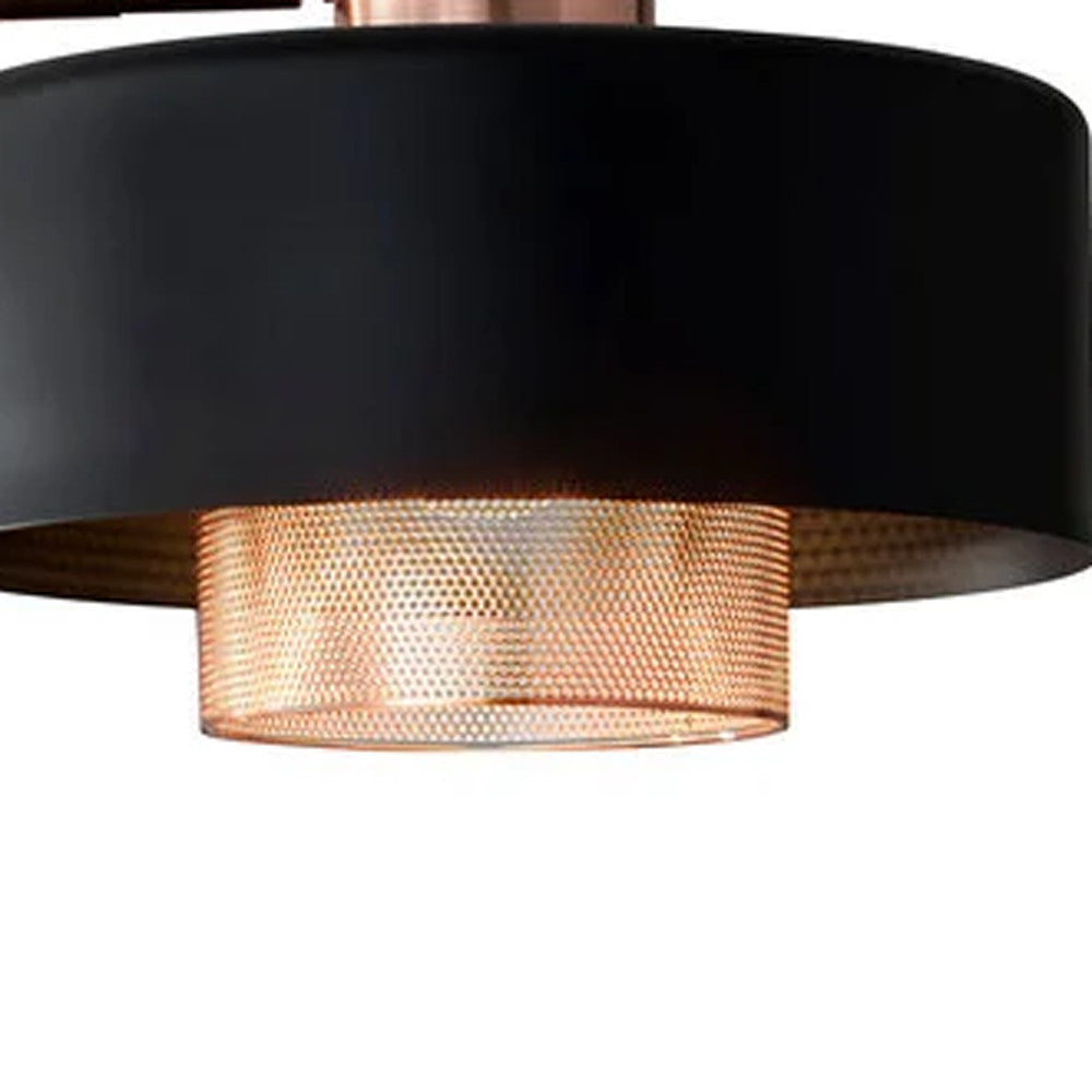 60'' Copper Task Floor Lamp With Black Drum Shade