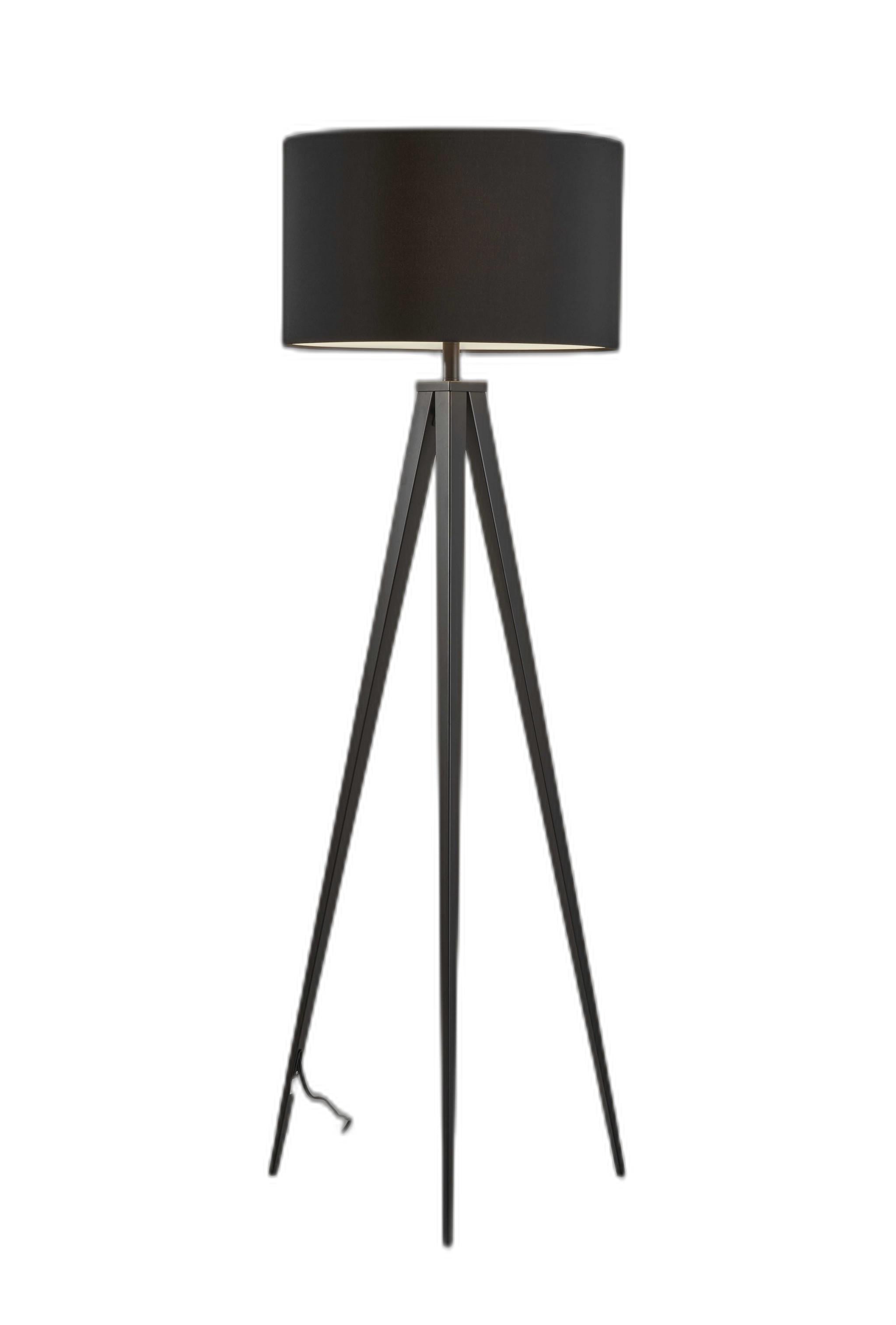 62'' Black Tripod Floor Lamp With Black Drum Shade