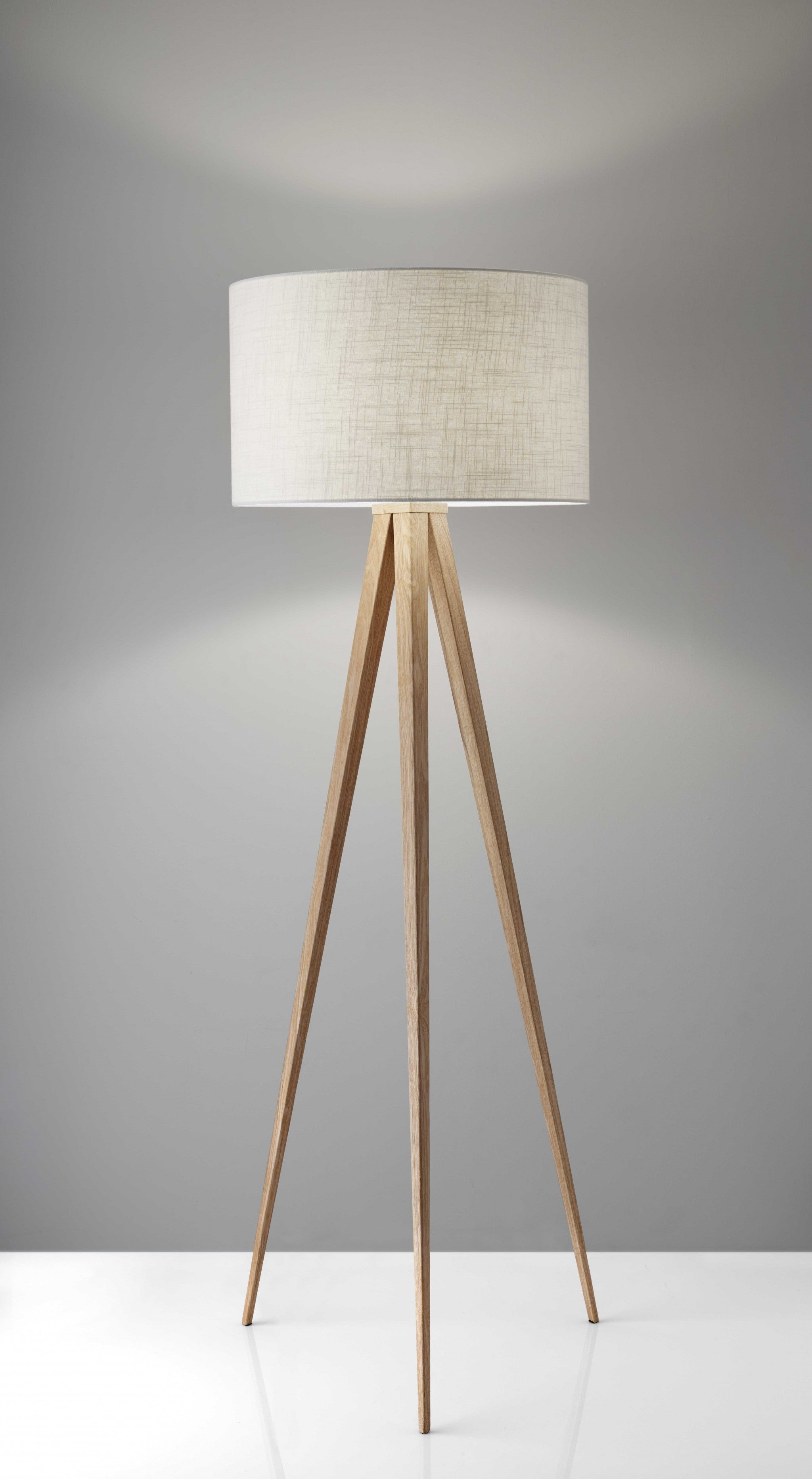 60'' Tripod Floor Lamp With White Drum Shade
