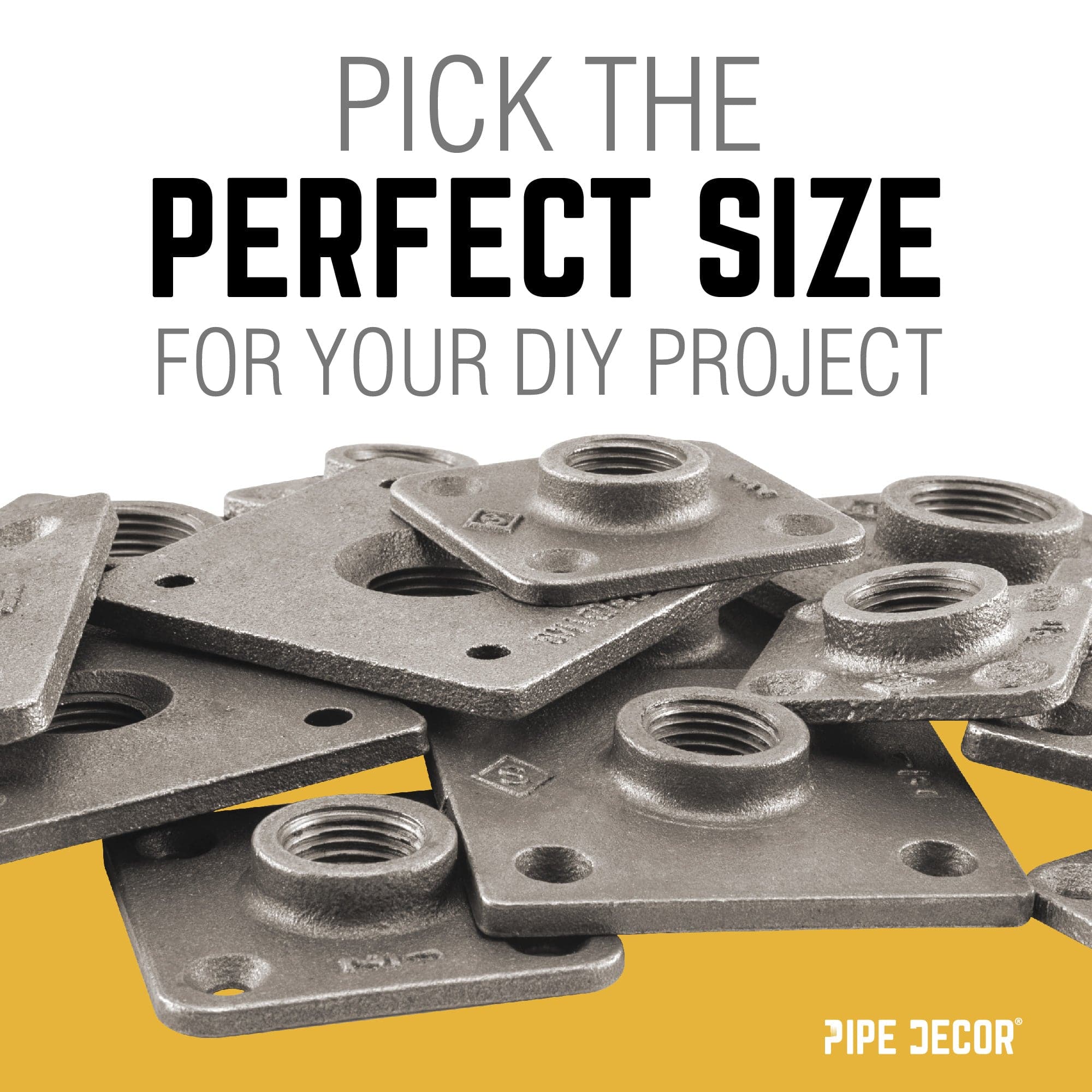 1/2 in. Black Micro Mini Square Flange