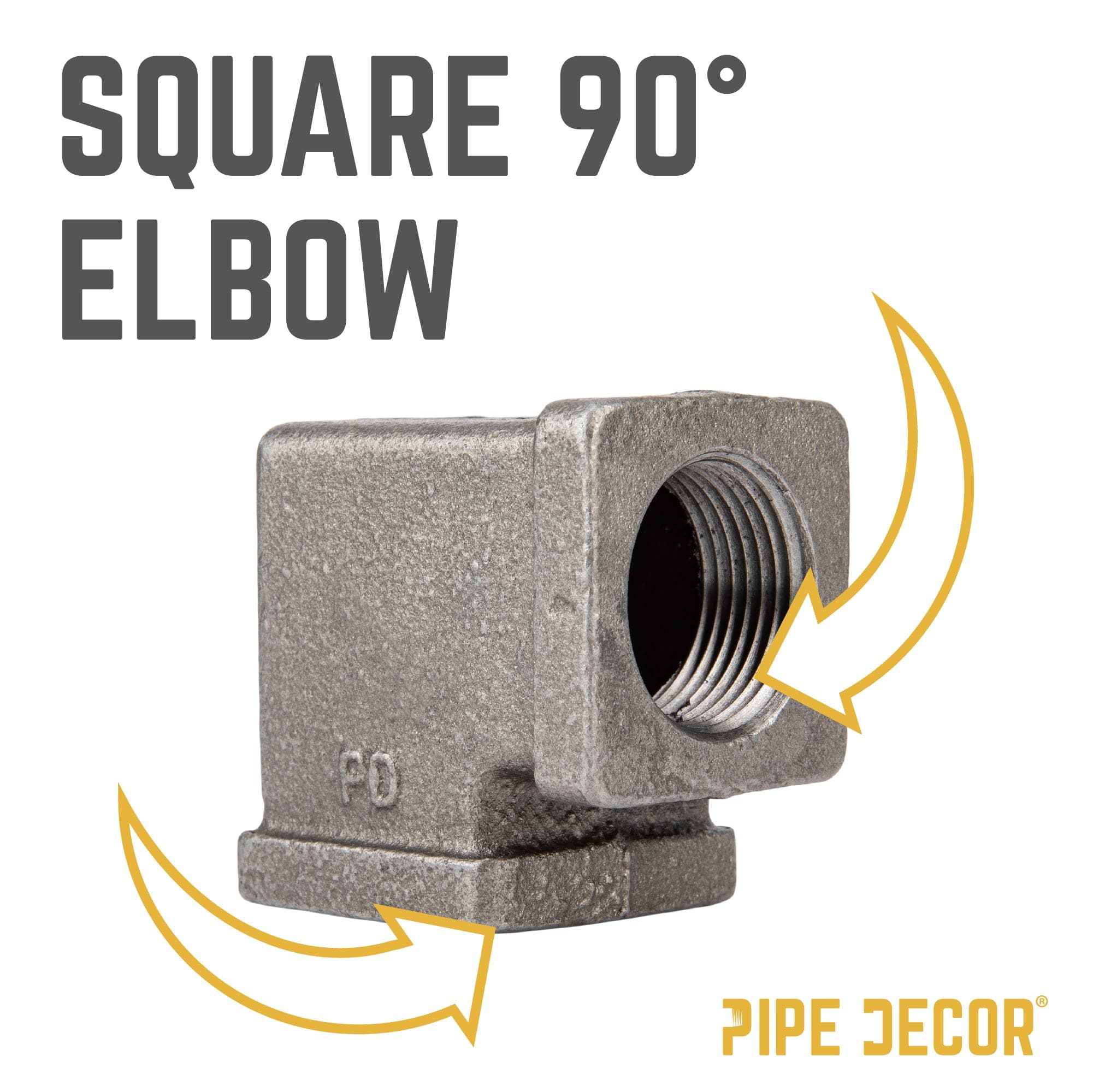 3/4 in. Black Square 90 Degree Elbow