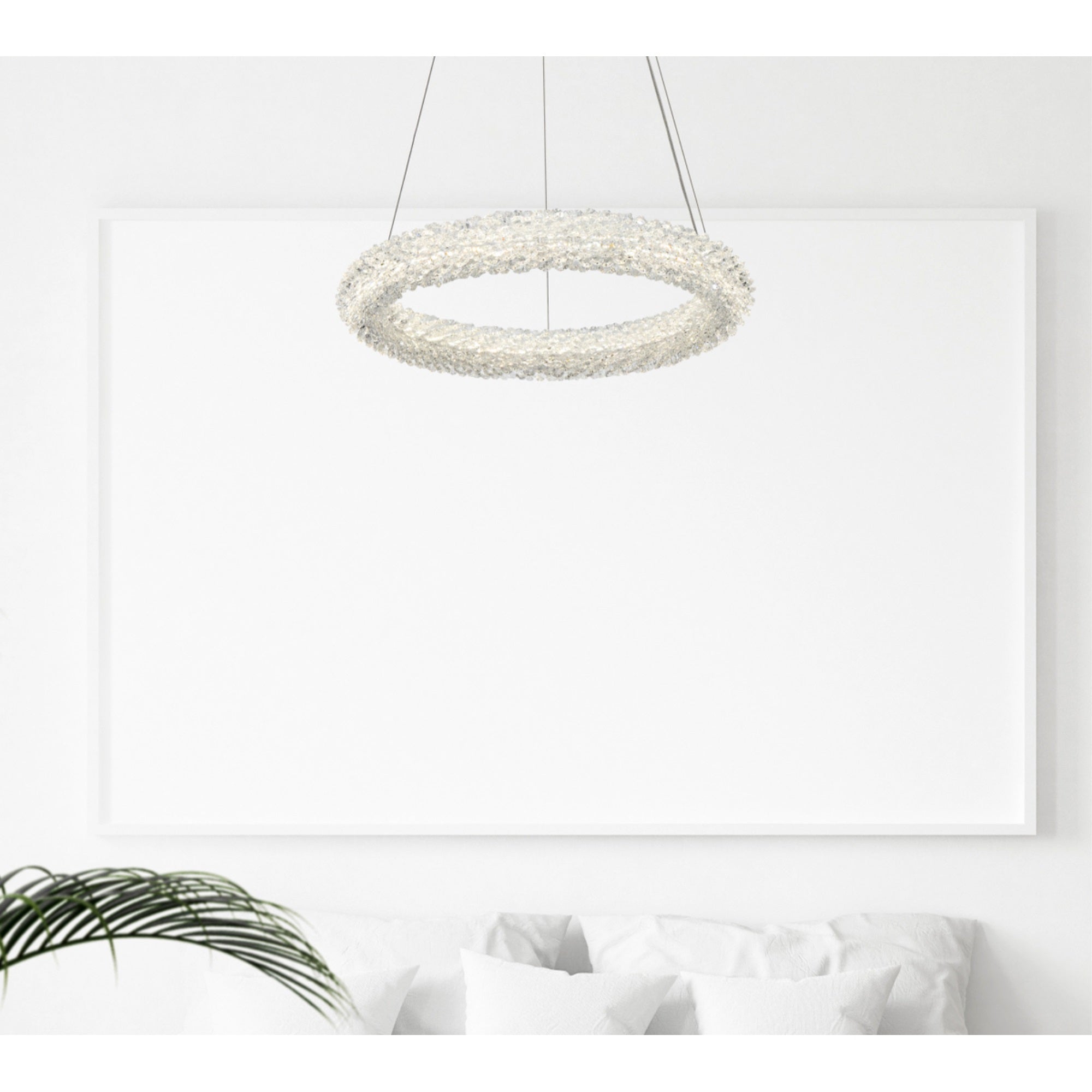 Elegant Lighting Bowen 18in Adjustable LED Chandelier, Satin Gold Finish