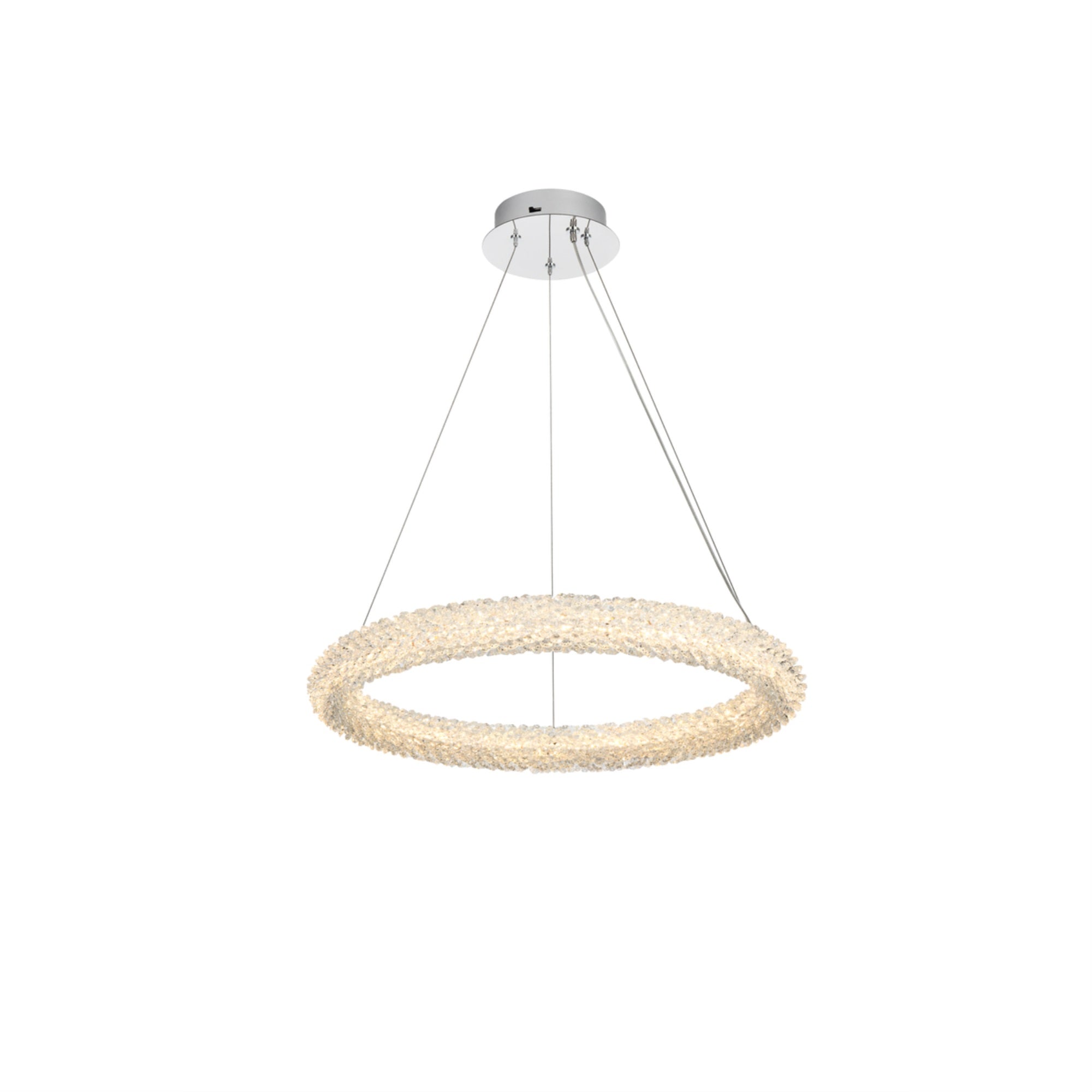 Elegant Lighting Bowen LED Chandelier, 24 inch, Adjustable, Chrome Finish