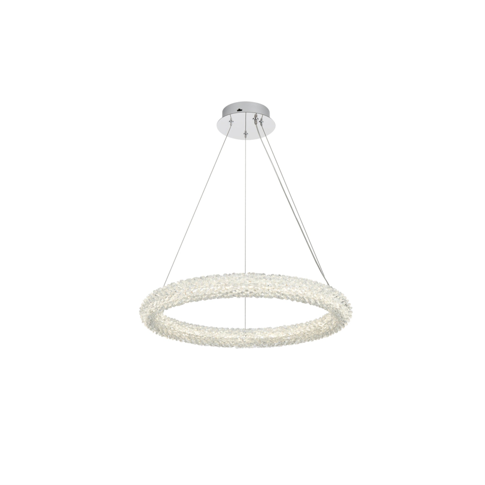 Elegant Lighting Bowen LED Chandelier, 24 inch, Adjustable, Chrome Finish