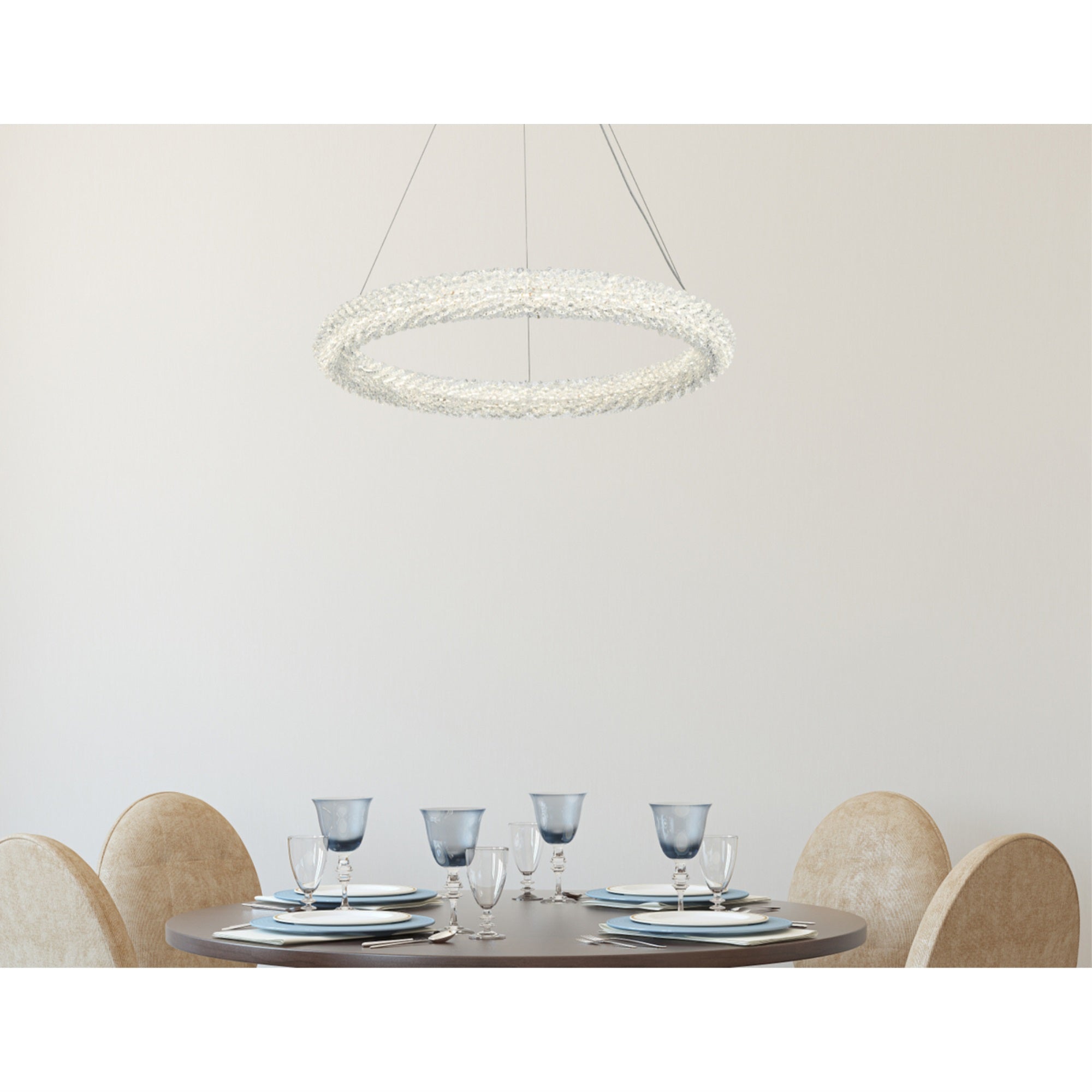 Elegant Lighting Bowen 24in Adjustable LED Chandelier, Satin Gold Finish