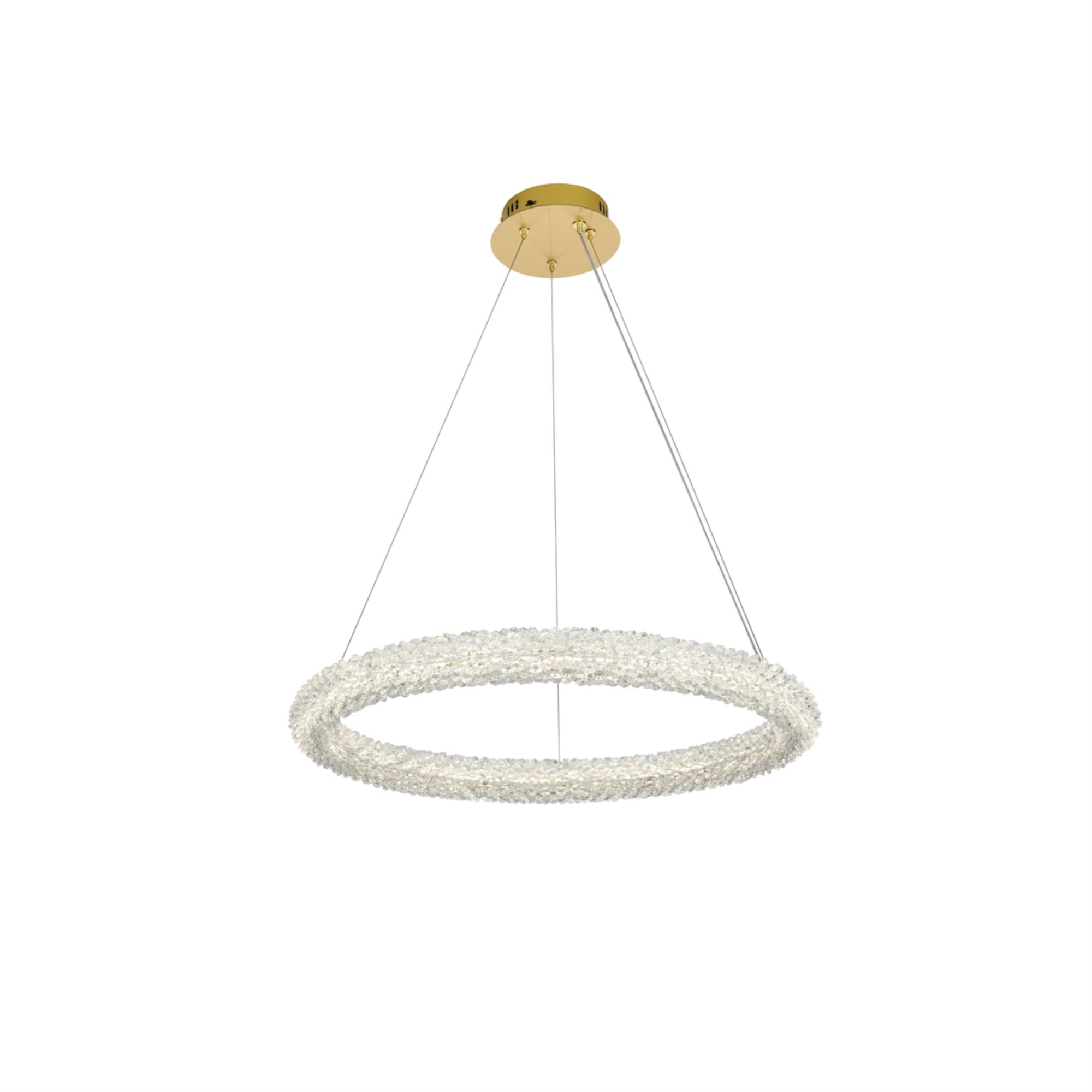 Elegant Lighting Bowen LED Chandelier, 26 Inch, Adjustable, Satin Gold Finish