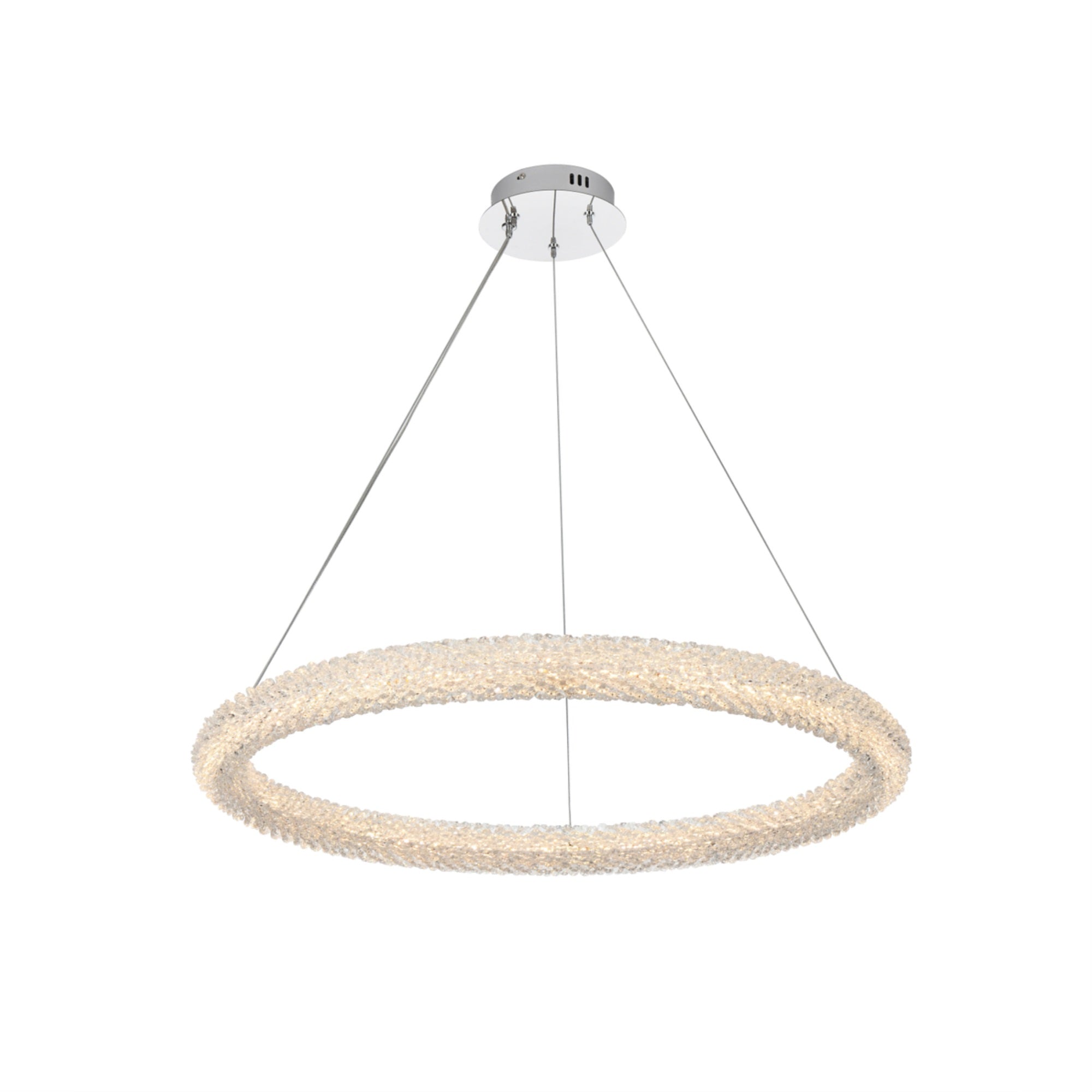 Elegant Lighting Bowen Adjustable LED Chandelier, 32 inch, Chrome Finish