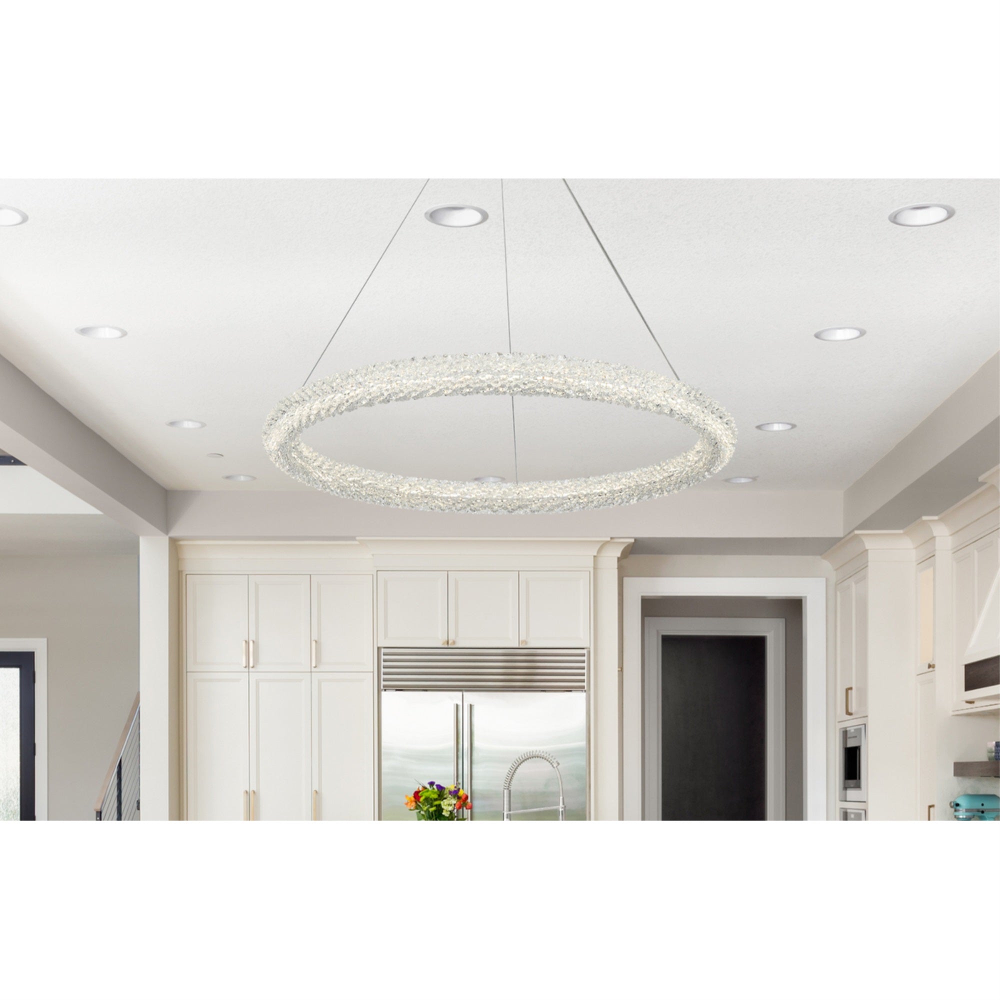 Elegant Lighting Bowen Adjustable LED Chandelier, 32 inch, Chrome Finish