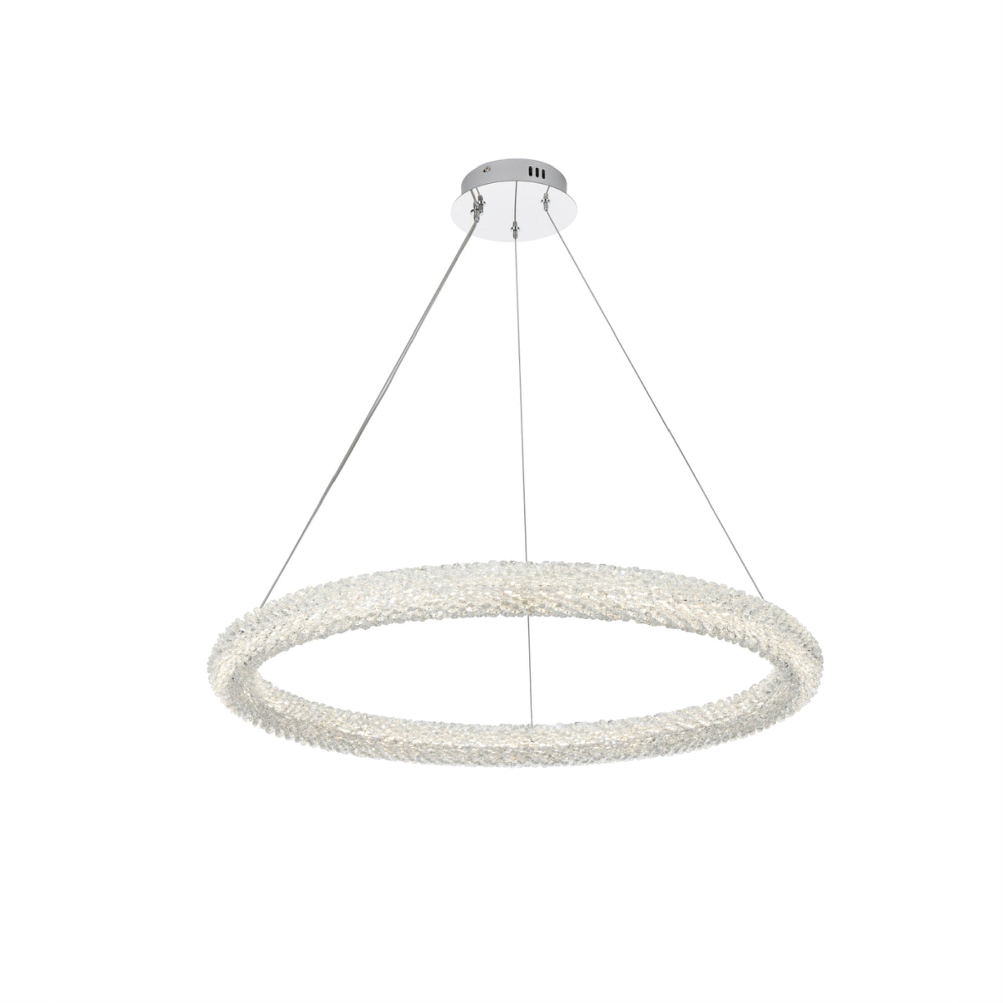 Elegant Lighting Bowen Adjustable LED Chandelier, 32 inch, Chrome Finish