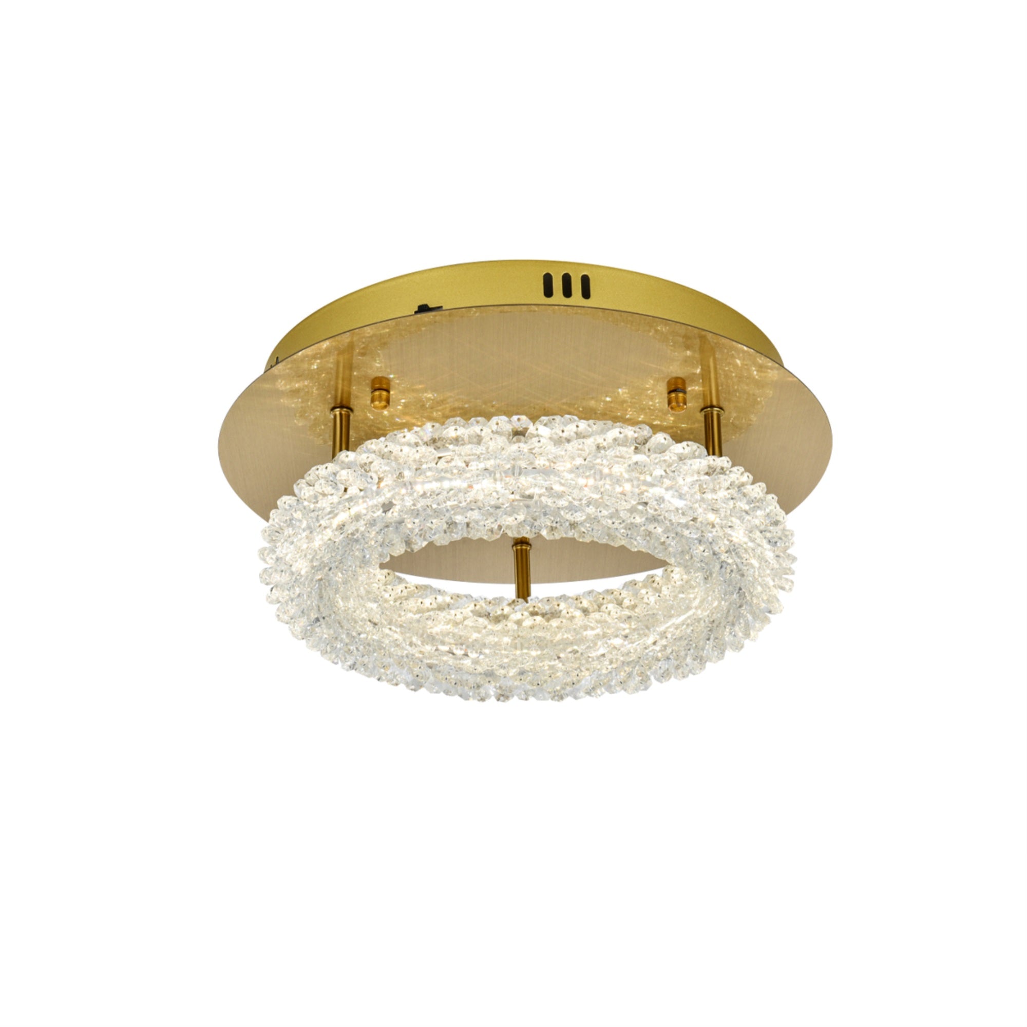 Elegant Lighting Bowen 14in Metal Adjustable LED Flush Mount Light, Gold, Model 3800F14SG