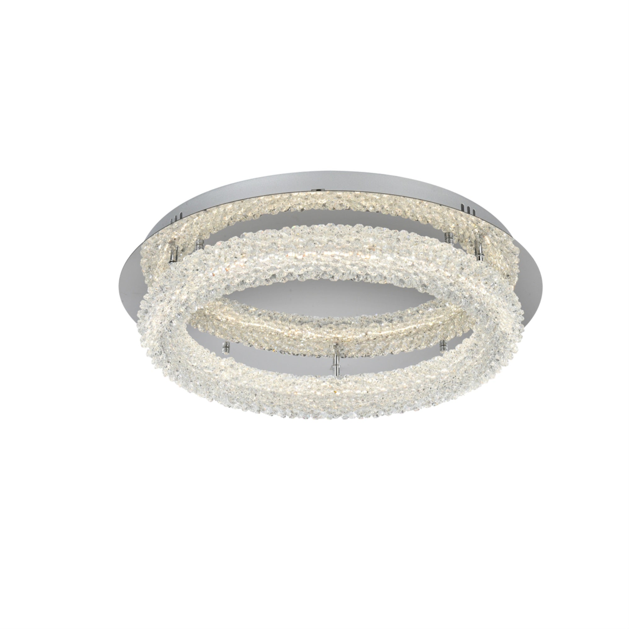 Elegant Lighting Bowen LED Flush Mount Light, 1-Light, Metal, Adjustable, Chrome Finish, 22in