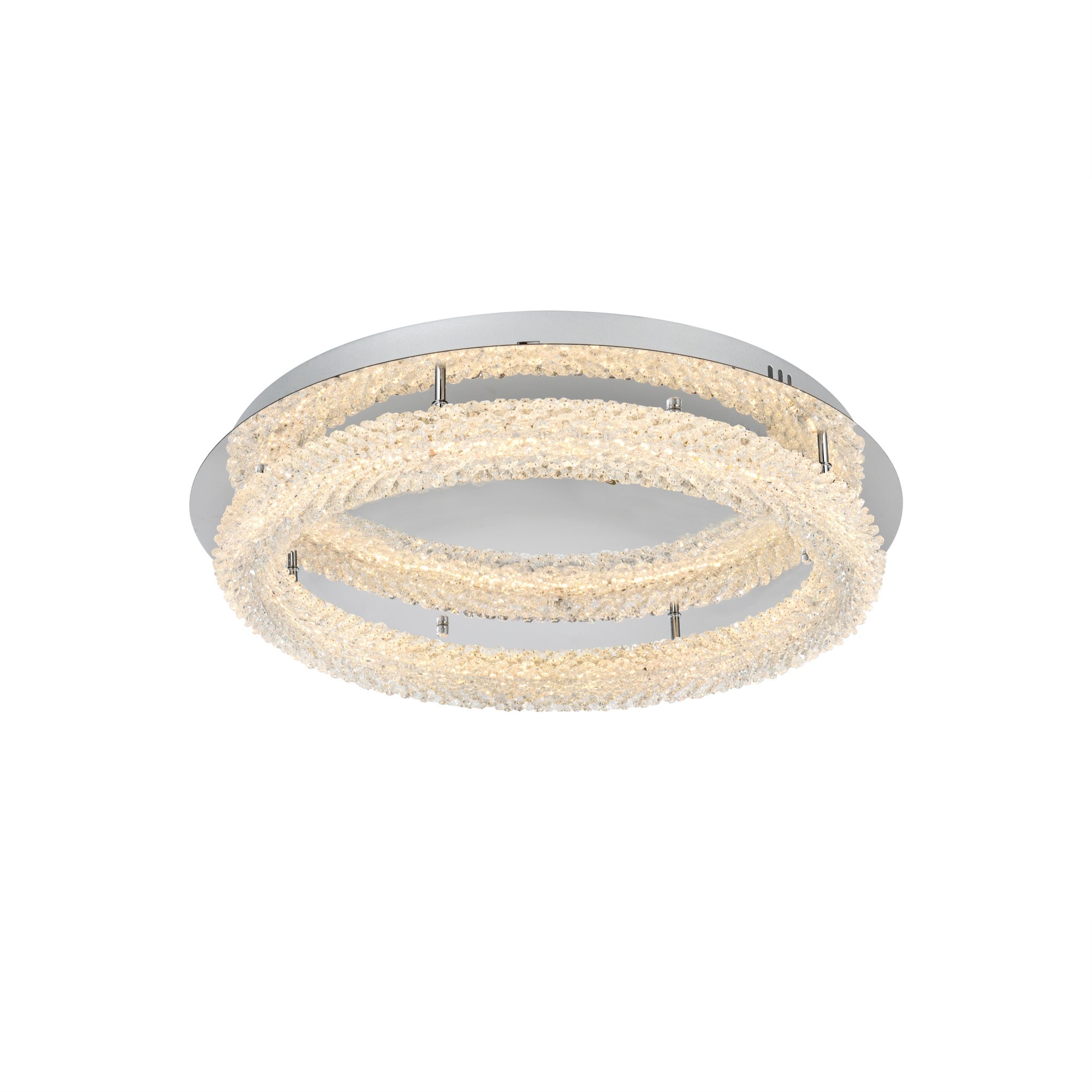 Elegant Lighting Bowen 26in Adjustable LED Flush Mount Light Fixture - Chrome Finish