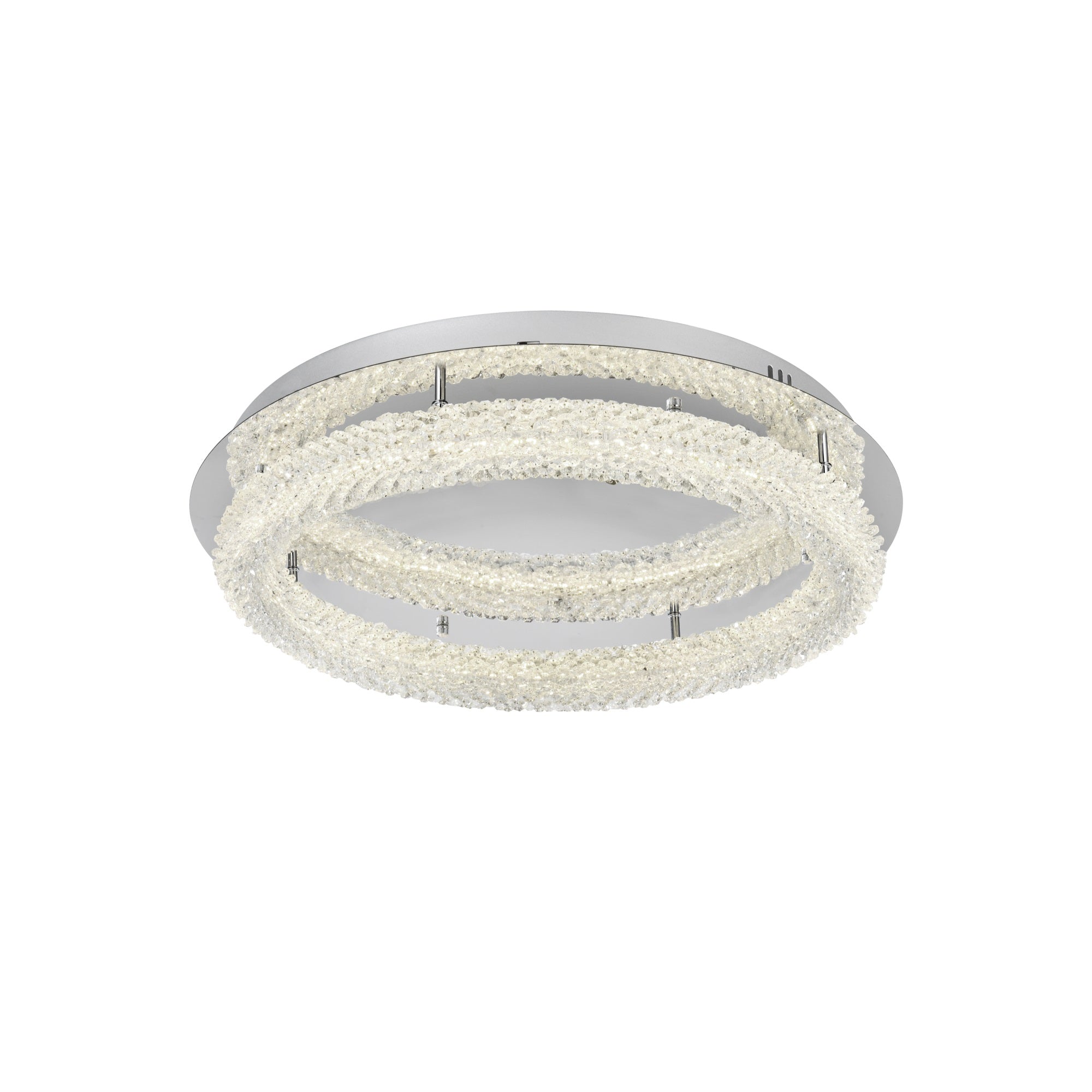 Elegant Lighting Bowen 26in Adjustable LED Flush Mount Light Fixture - Chrome Finish