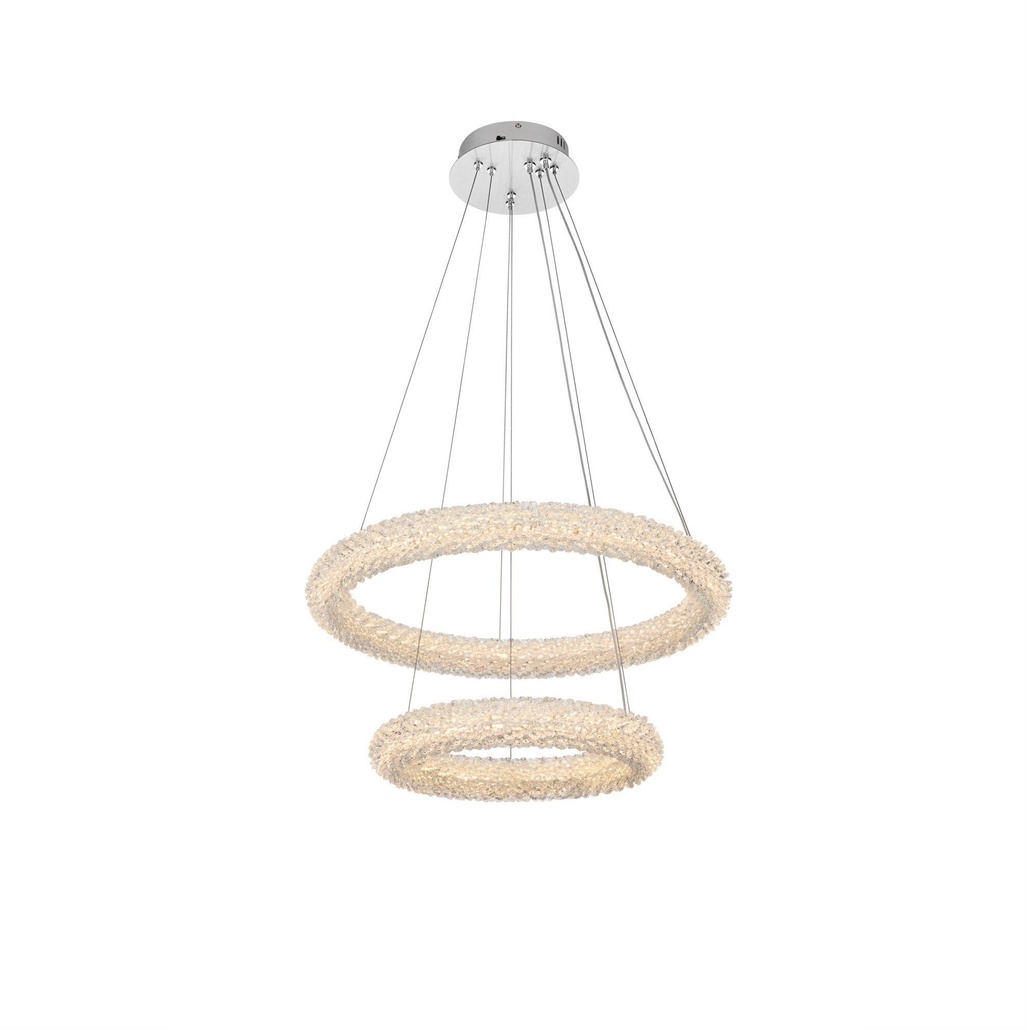 Elegant Lighting Bowen 24 Inch Adjustable Led Chandelier In Chrome