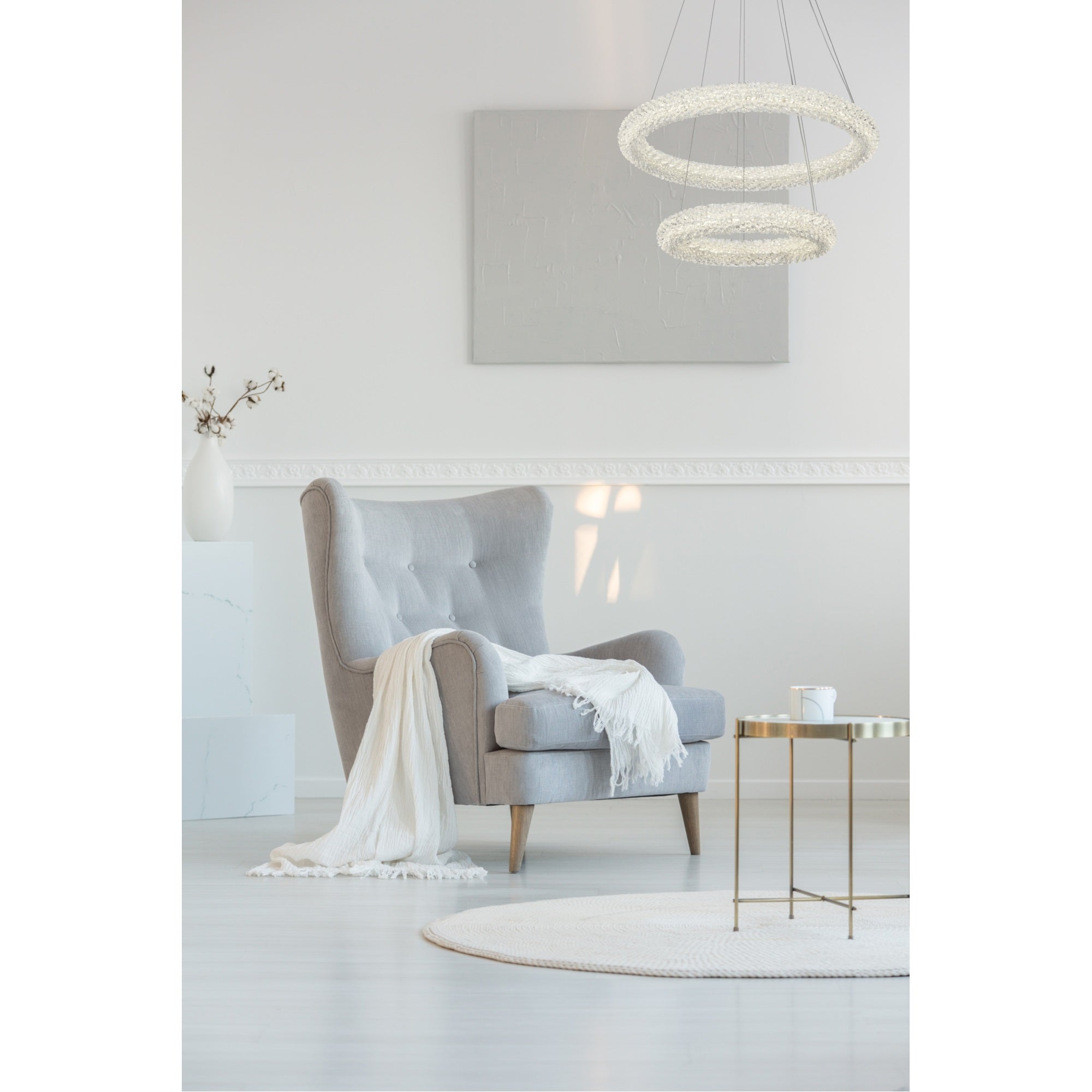 Elegant Lighting Bowen 24 Inch Adjustable Led Chandelier In Chrome