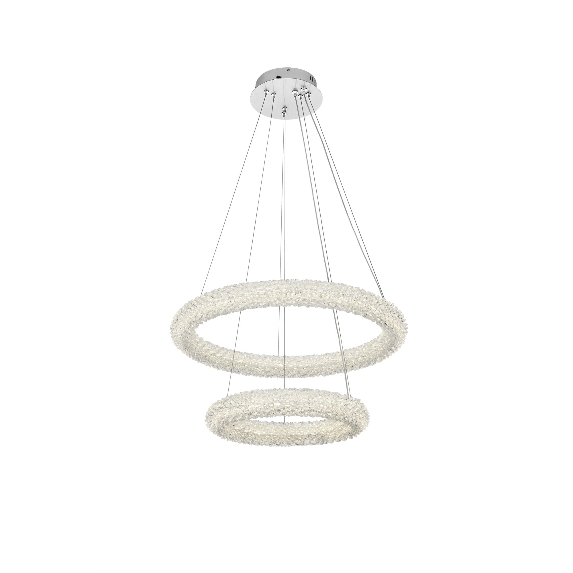 Elegant Lighting Bowen 24 Inch Adjustable Led Chandelier In Chrome
