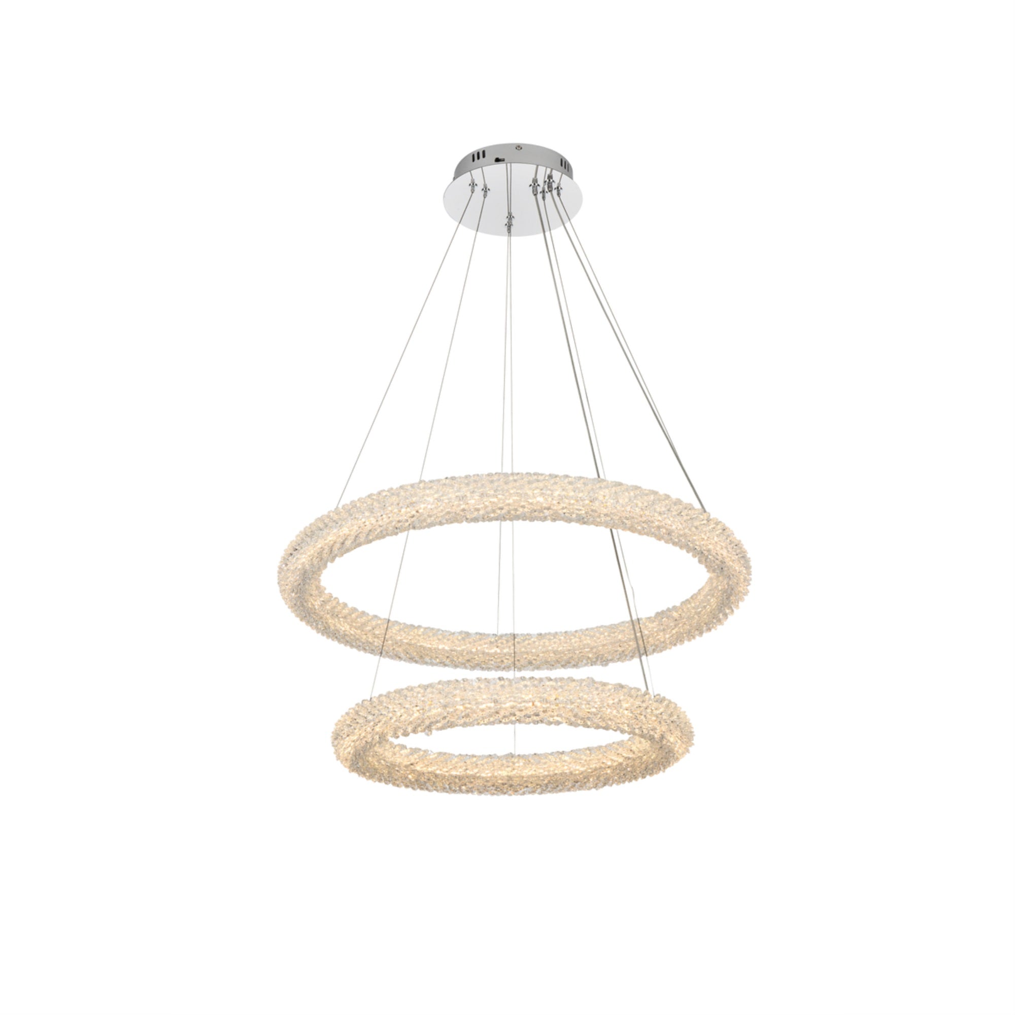 Elegant Lighting Bowen 28in Adjustable LED Chandelier, Chrome Finish