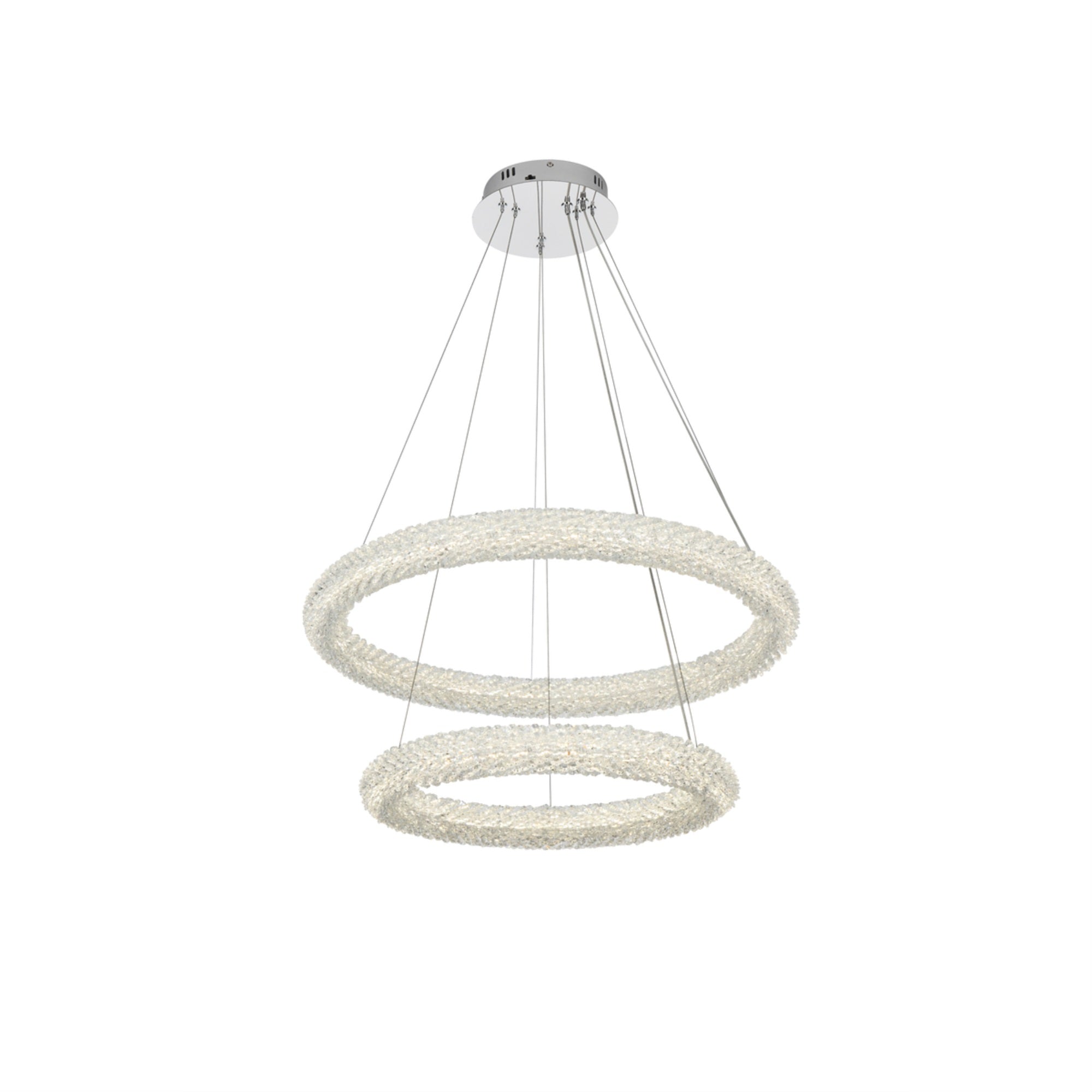 Elegant Lighting Bowen 28in Adjustable LED Chandelier, Chrome Finish